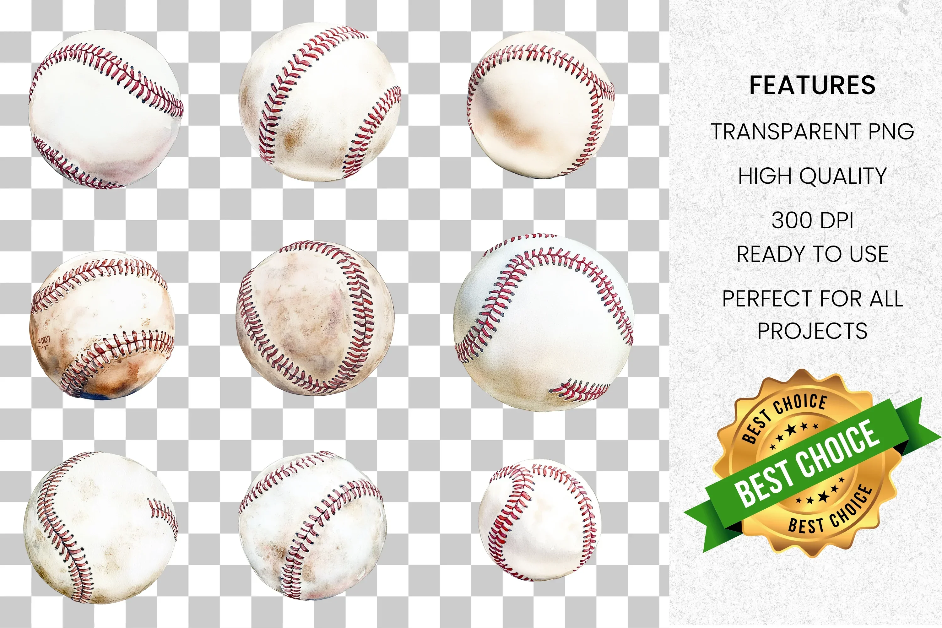 Classic Baseball Game Ball Clipart Bundle - Image 8
