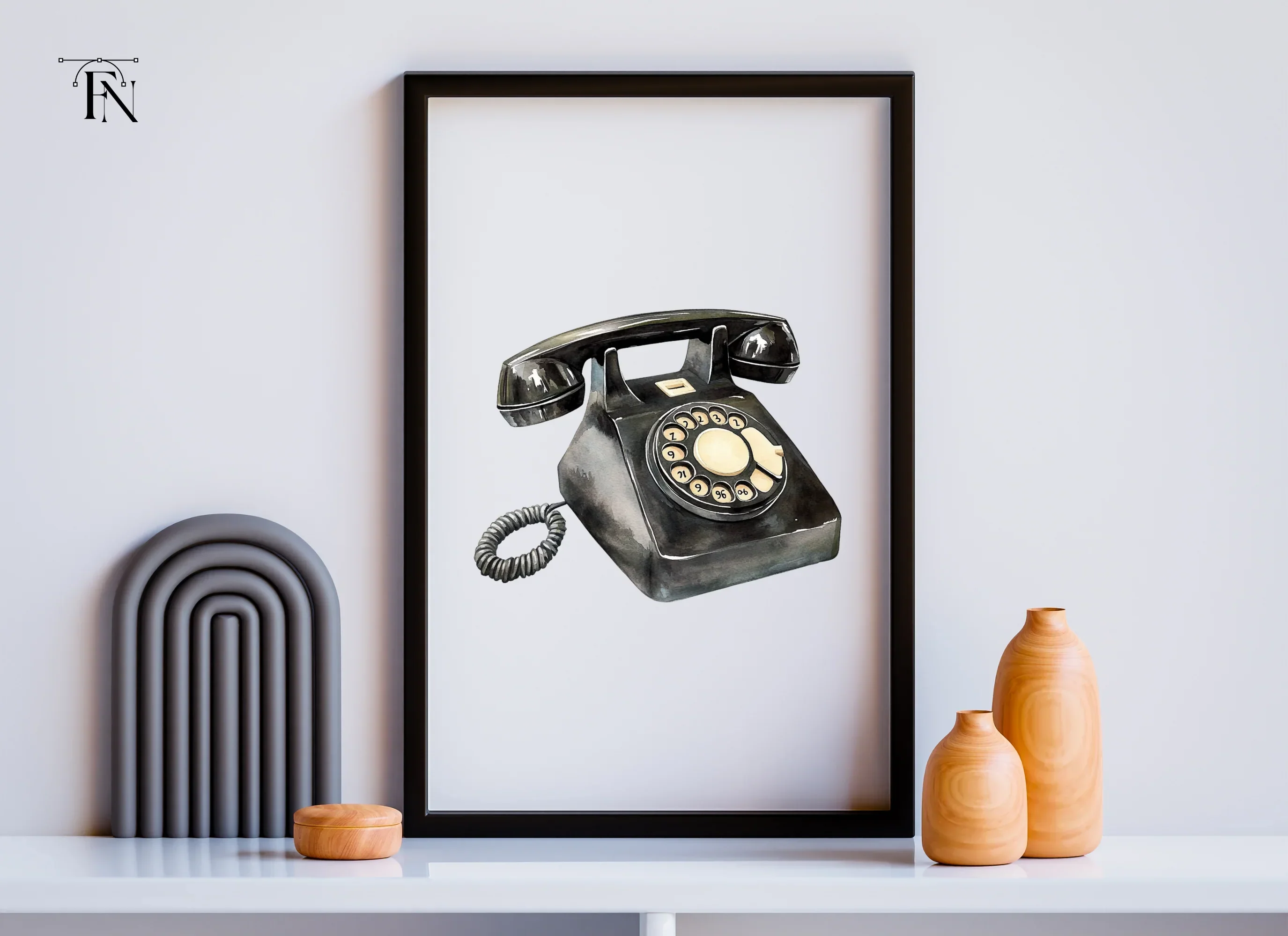 Classic Black Rotary Telephone Clipart Bundle - Image 6