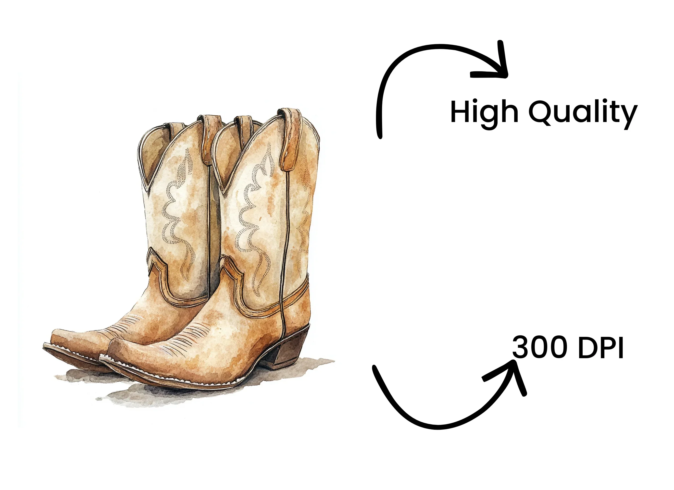 Classic Cowboy Boots Clipart Bundle - Image 4