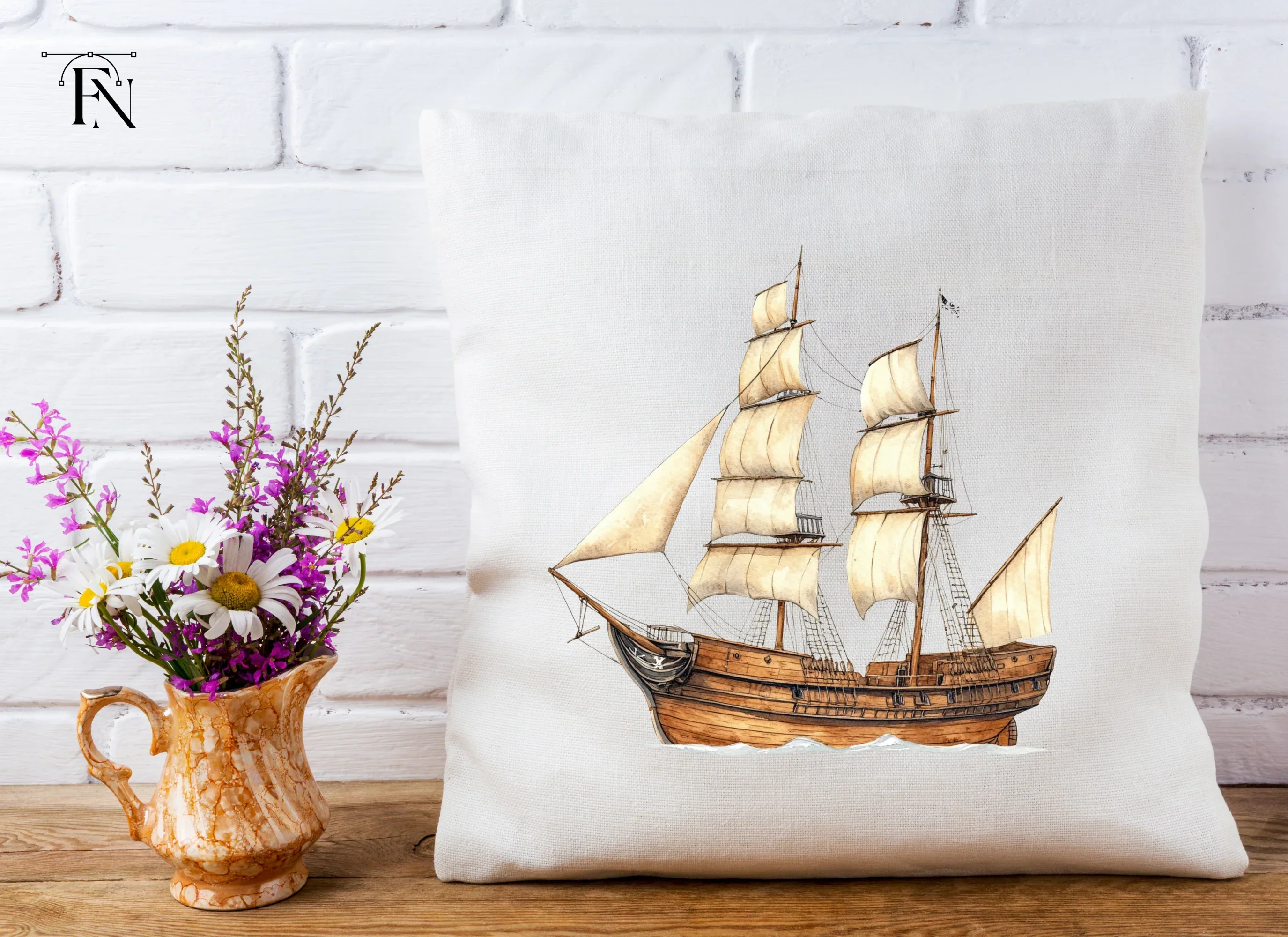 Classic Wooden Sailing Ship Clipart Bundle - Image 3