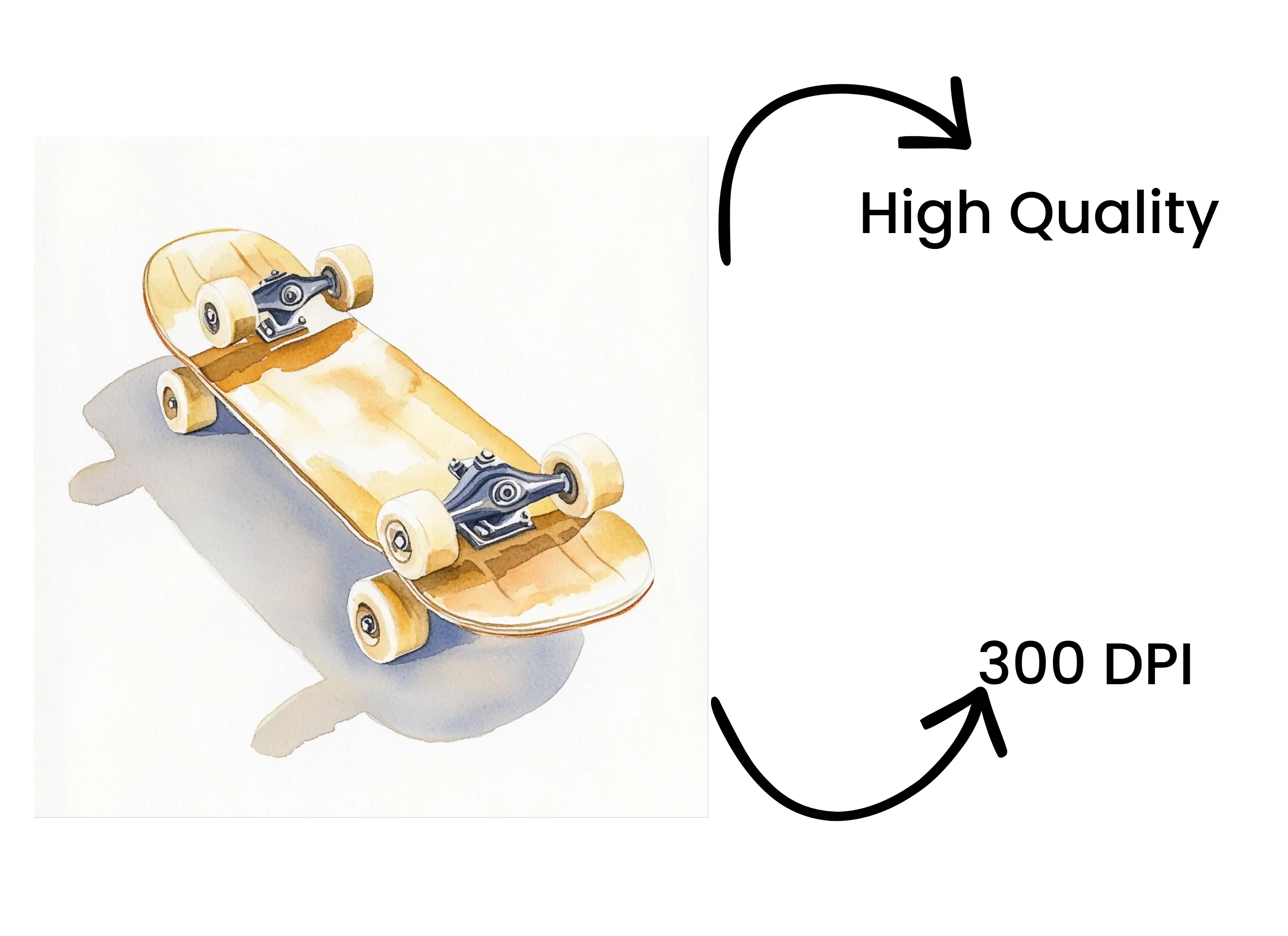 Classic Wooden Skateboard Clipart Bundle - Image 4