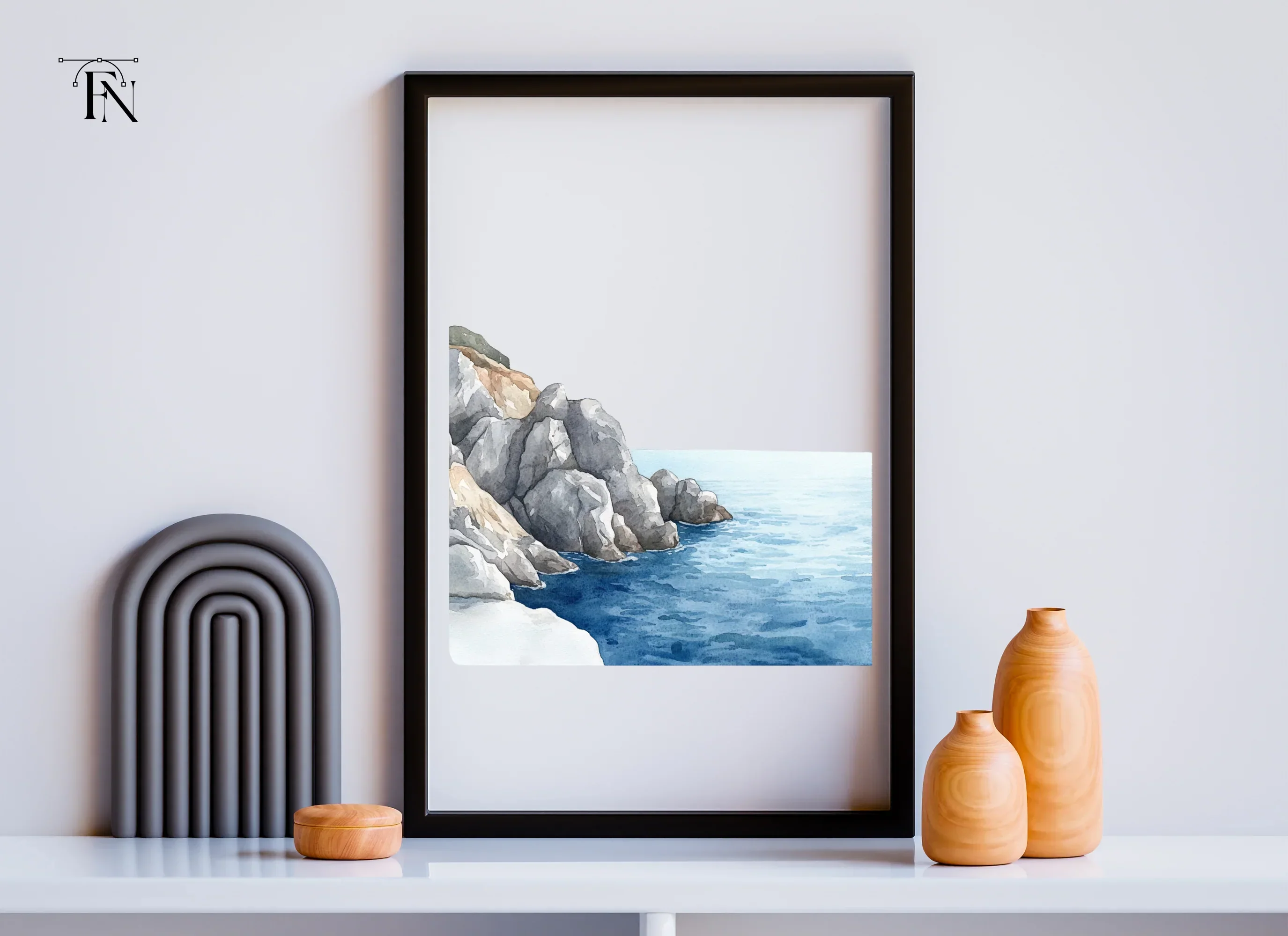 Cliff and Ocean Landscape Clipart Bundle - Image 3