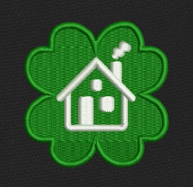 Clover House Green Embroidery Design