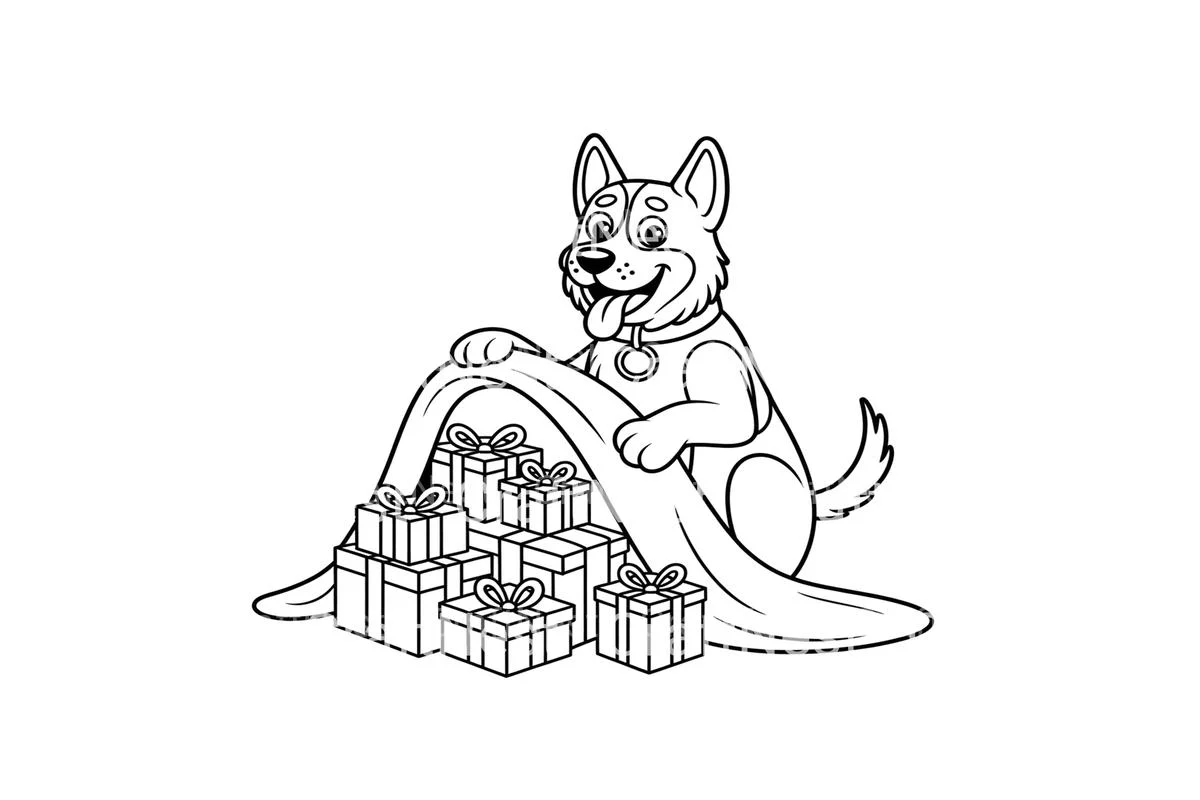 CLS550 Christmas Puppy with Gifts Coloring Books - Image 4
