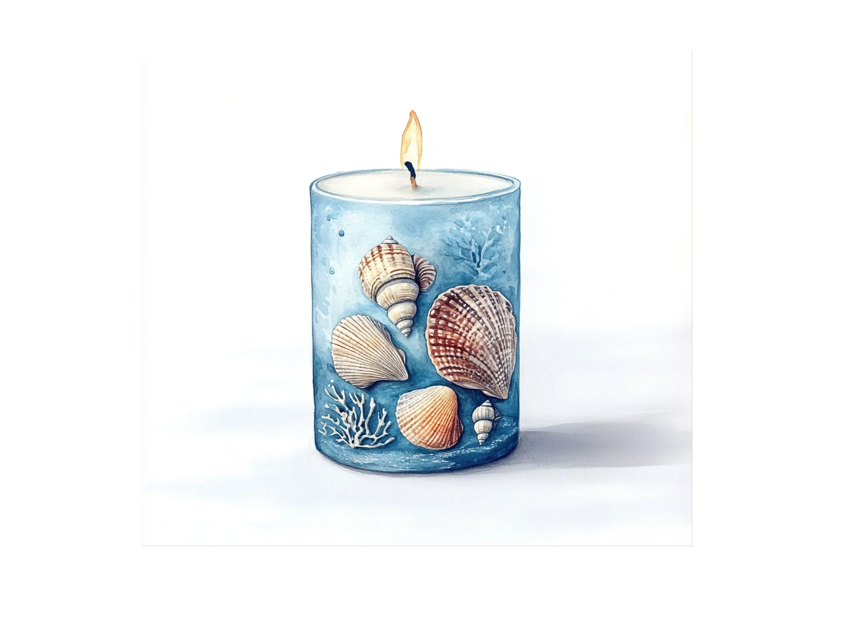 Coastal Seashell Candles Clipart Bundle - Image 3