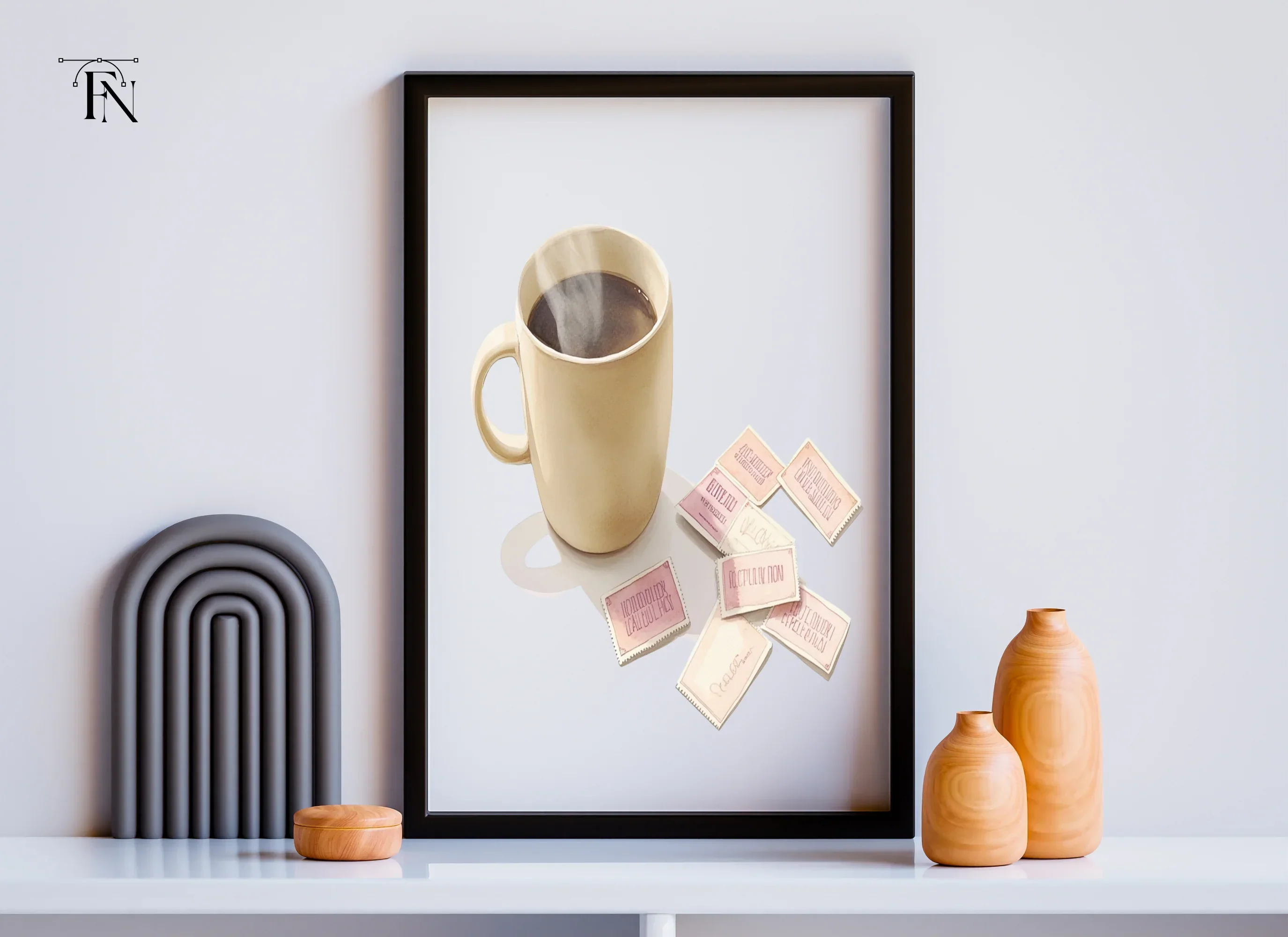 Coffee Mugs Love Notes Clipart Bundle - Image 4