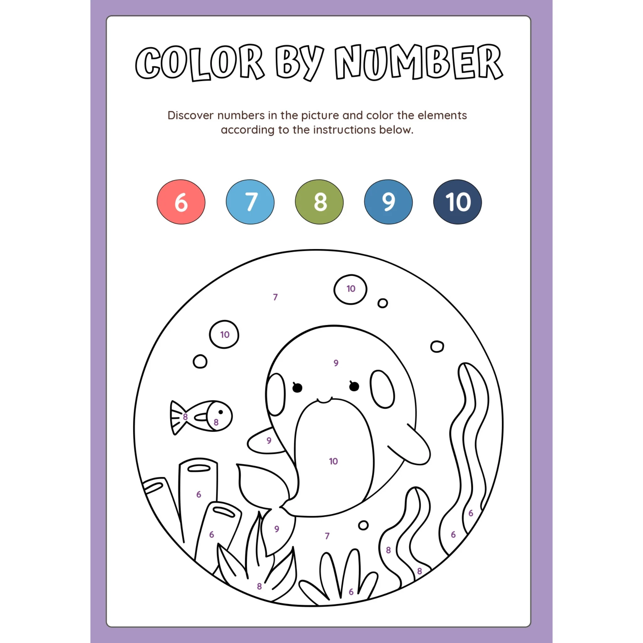 Color by Number Activity Worksheets