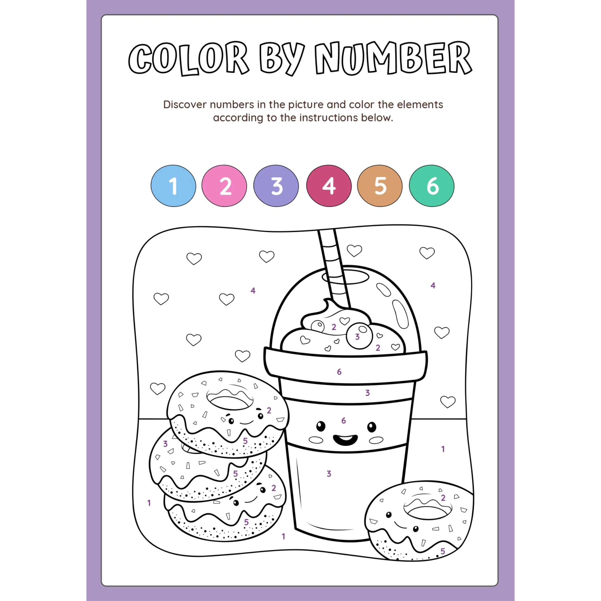 Color by Number Activity Worksheets - Image 2