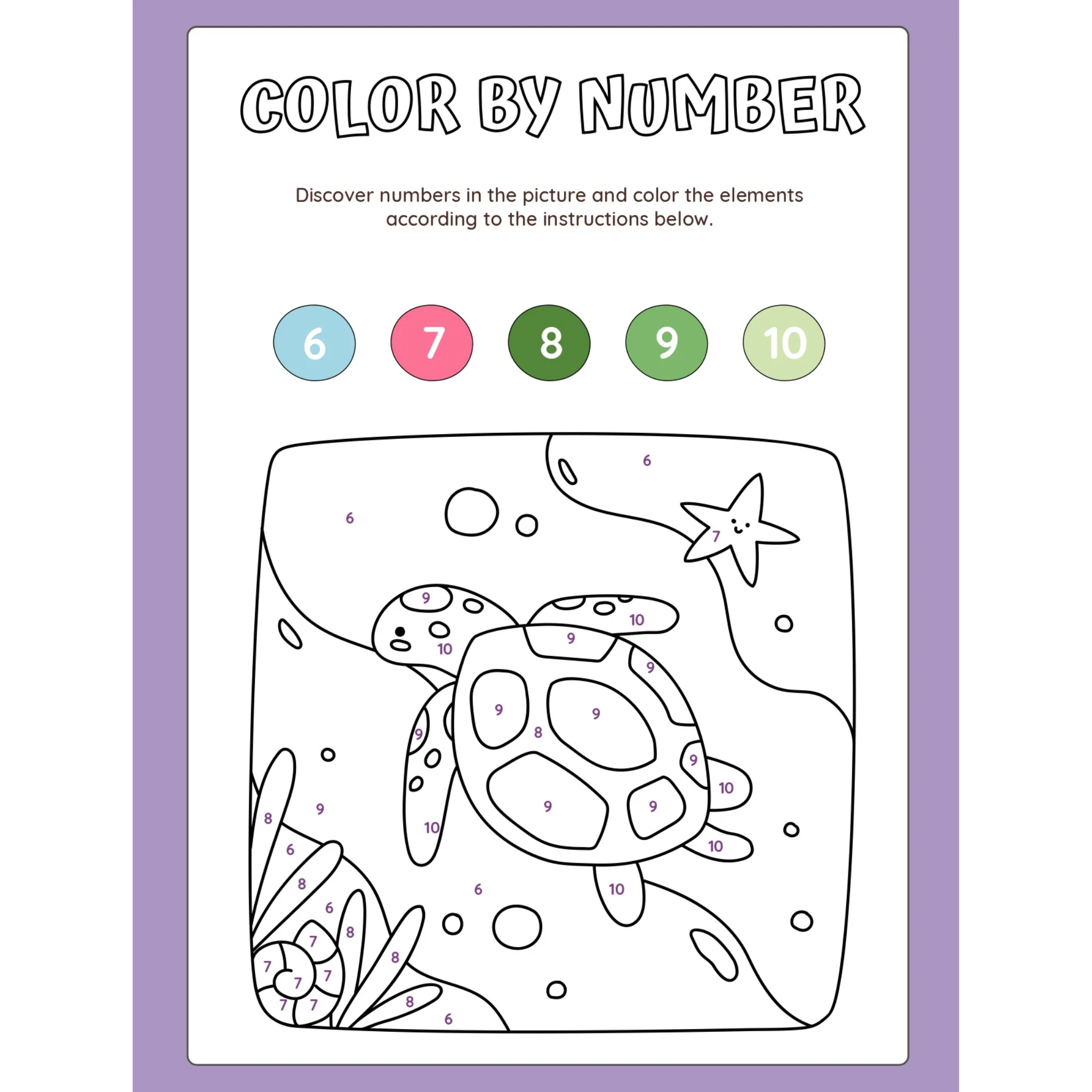 Color by Number Activity Worksheets - Image 3