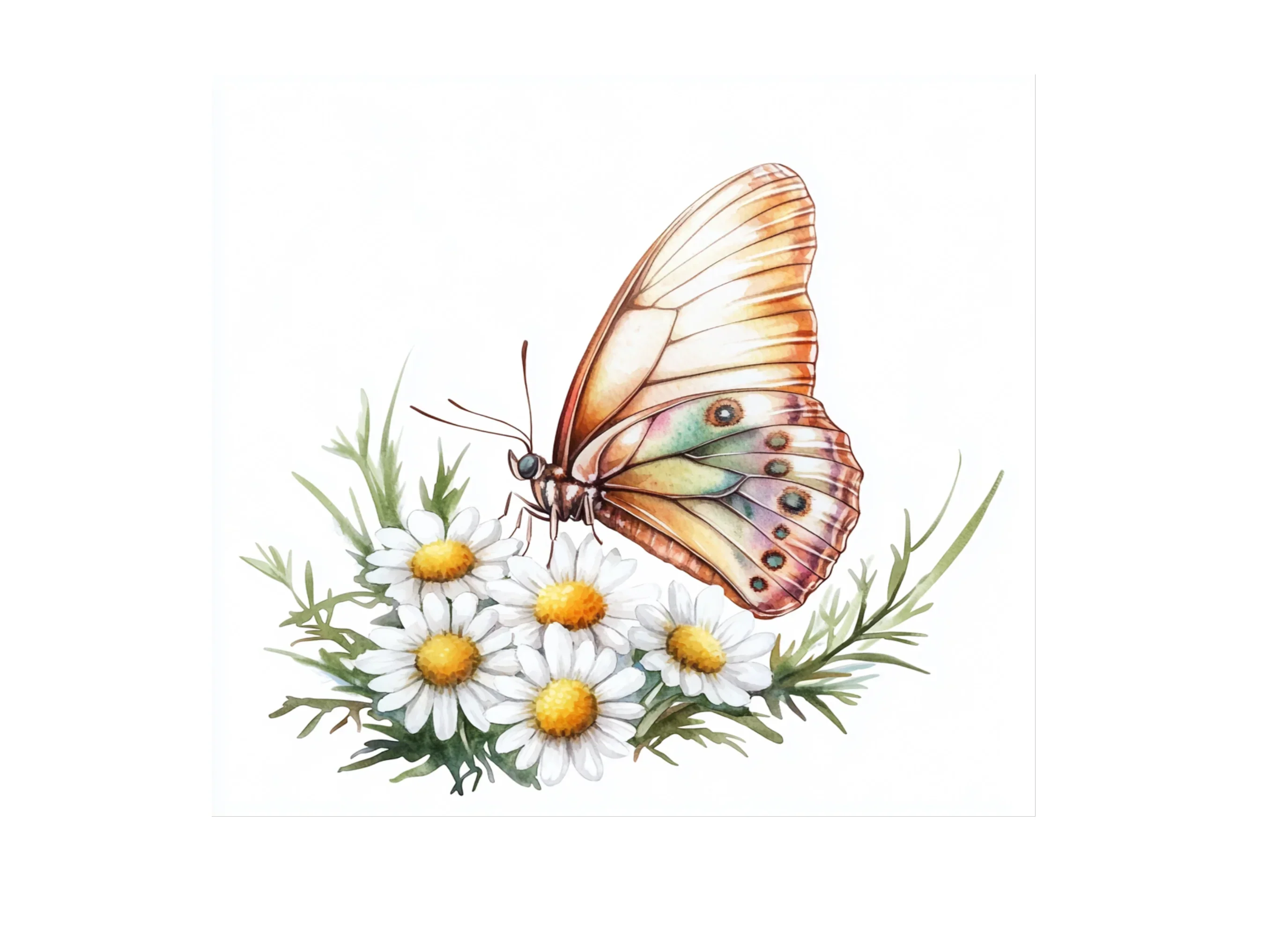 Colorful Butterflies and Daisies Clipart Bundle - Image 2