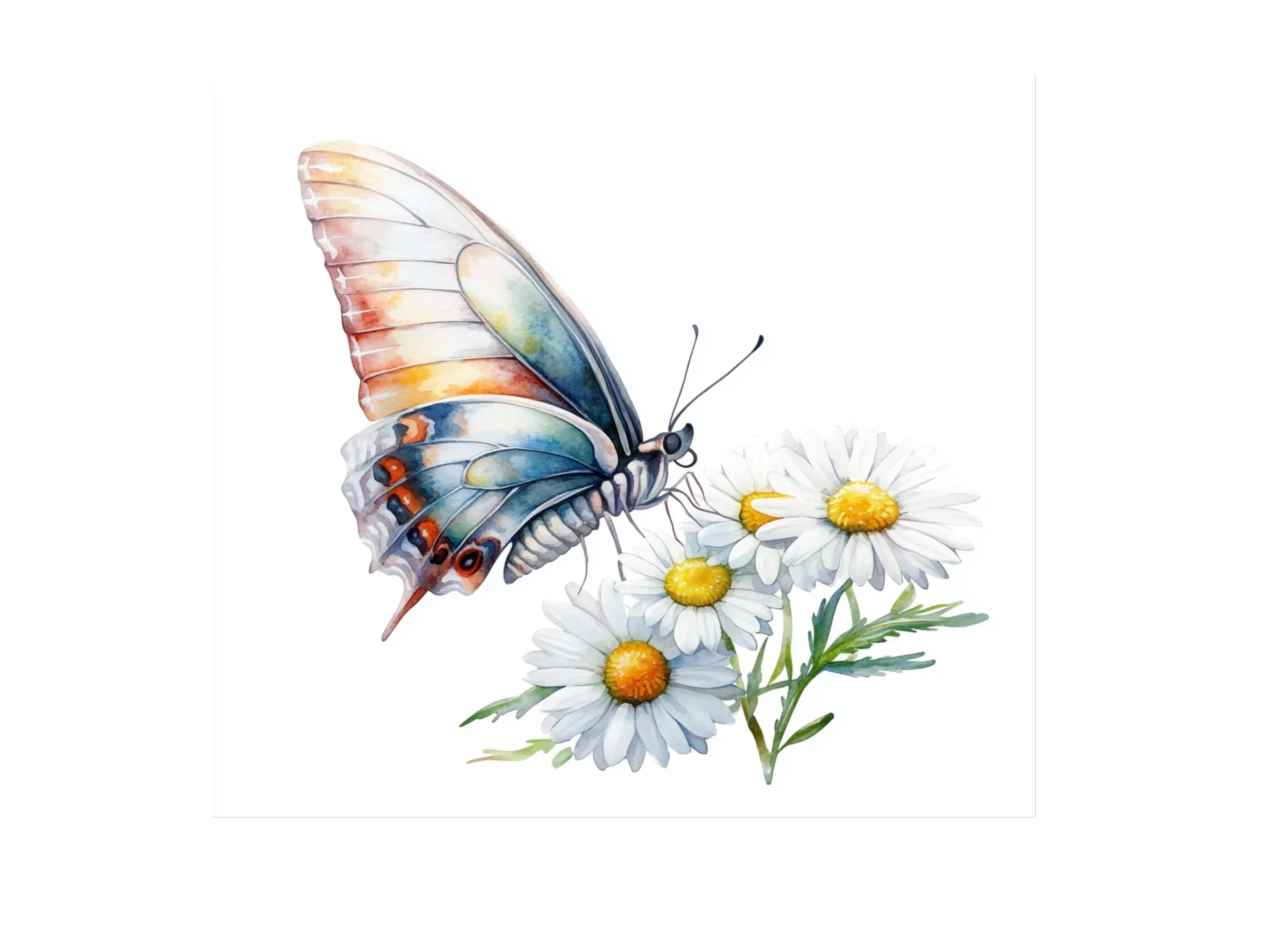 Colorful Butterflies and Daisies Clipart Bundle - Image 3