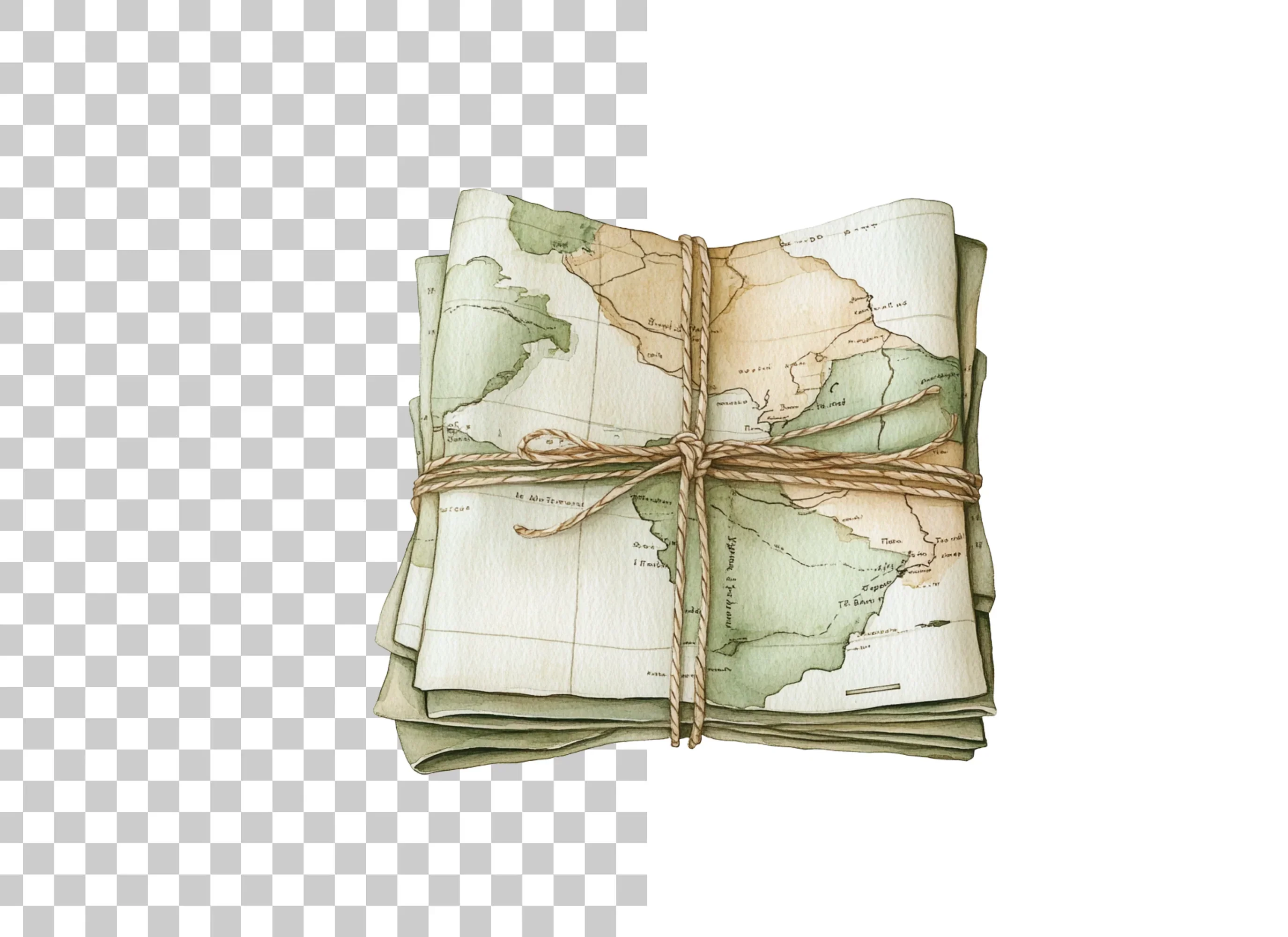 Vintage Stacked Wolrd Map Clipart Bundle - Image 2