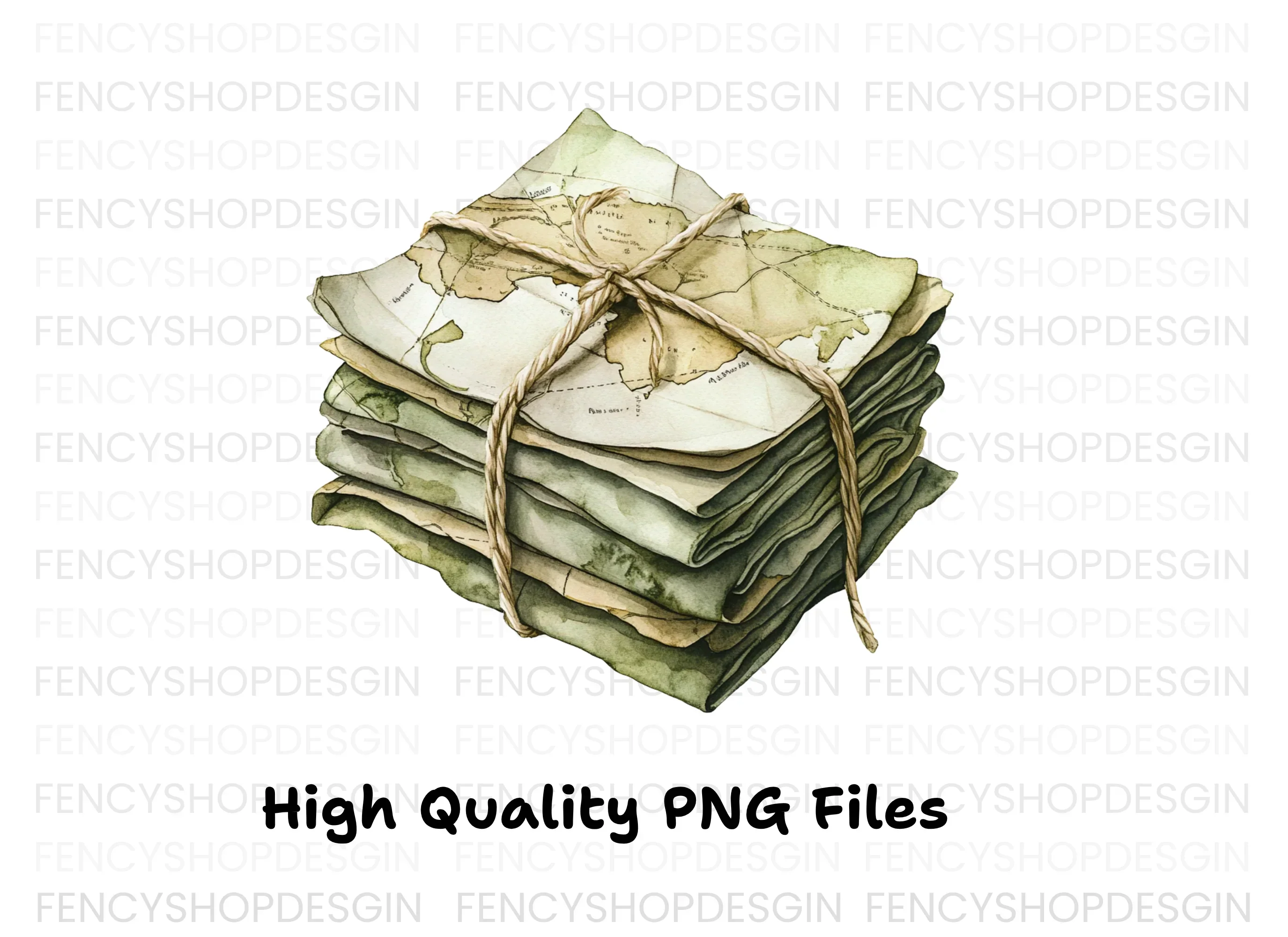 Vintage Stacked Wolrd Map Clipart Bundle - Image 3