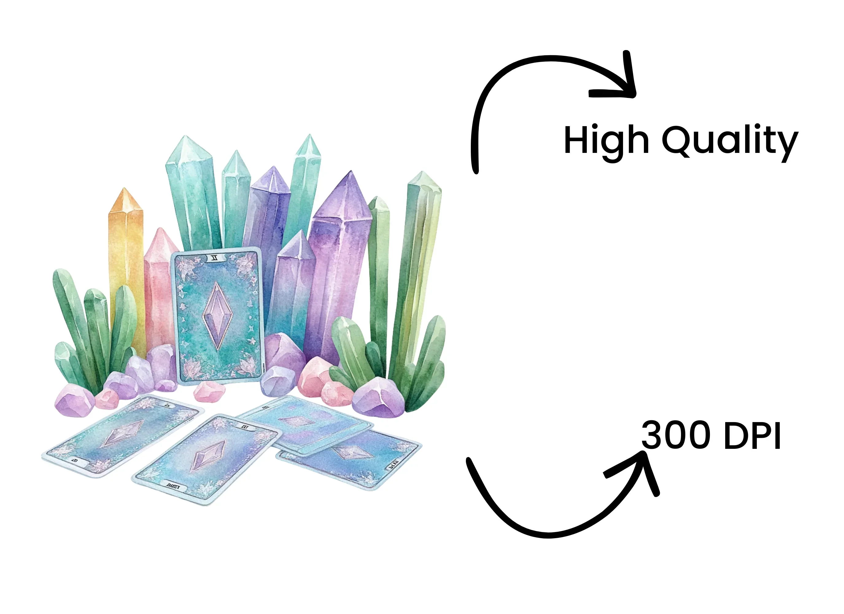 Colorful Crystal Tarot Card Clipart Bundle - Image 4