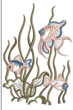 Colorful Fish Embroidery Design