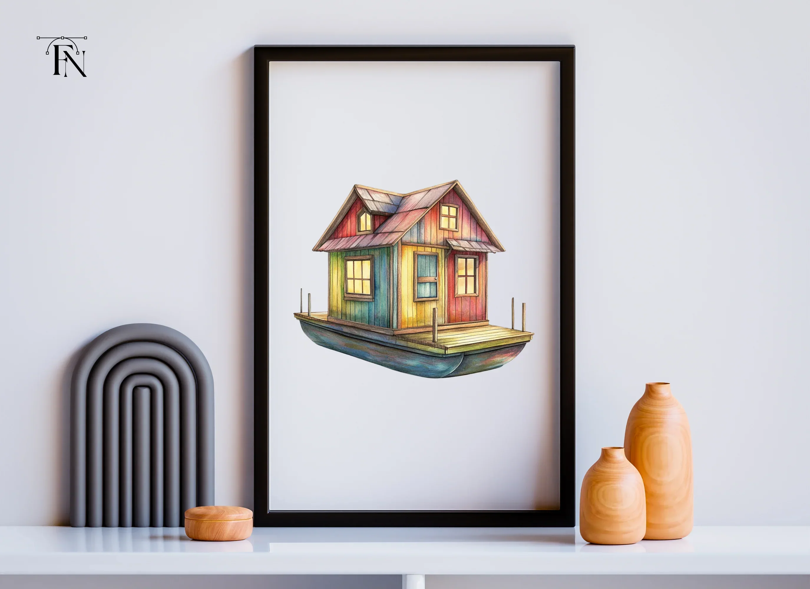 Colorful Floating House Clipart Bundle - Image 6
