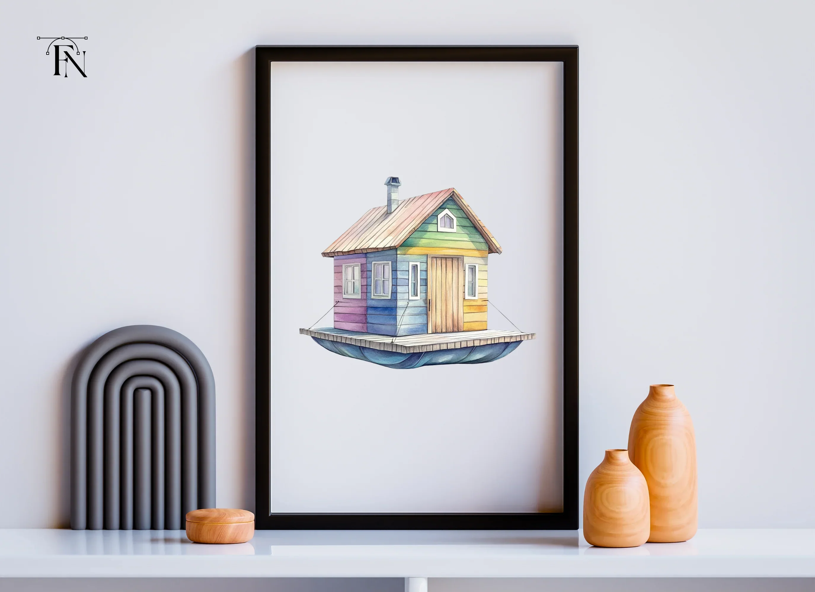 Colorful Floating House Clipart Bundle - Image 3