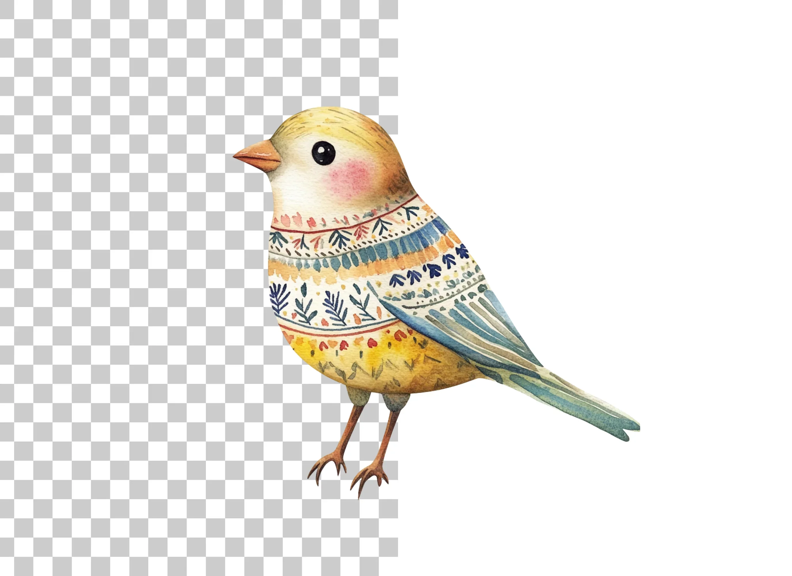 Colorful Folk Bird Clipart Bundle - Image 6