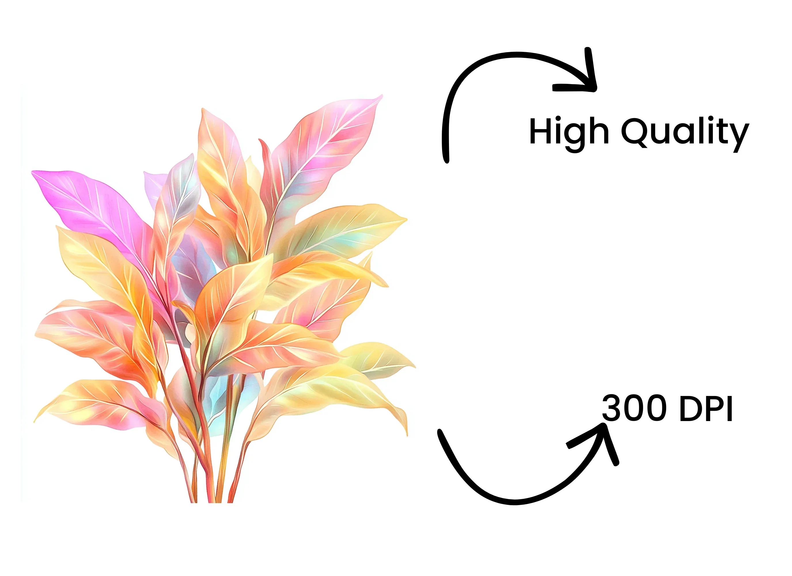 Colorful Gradient Tropical Leaves Clipart Bundle - Image 4