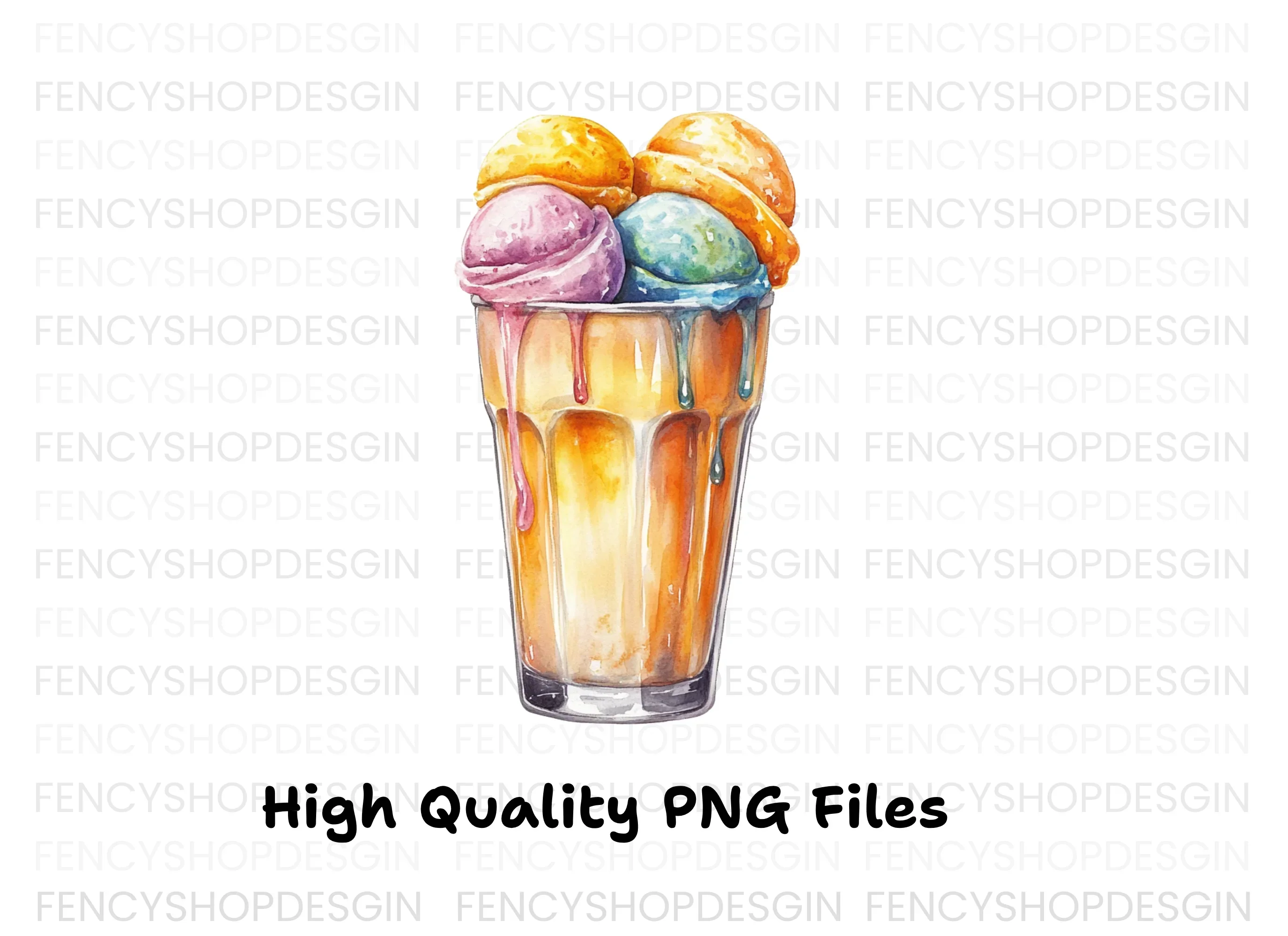 Colorful Ice Cream Cups Clipart Bundle - Image 3