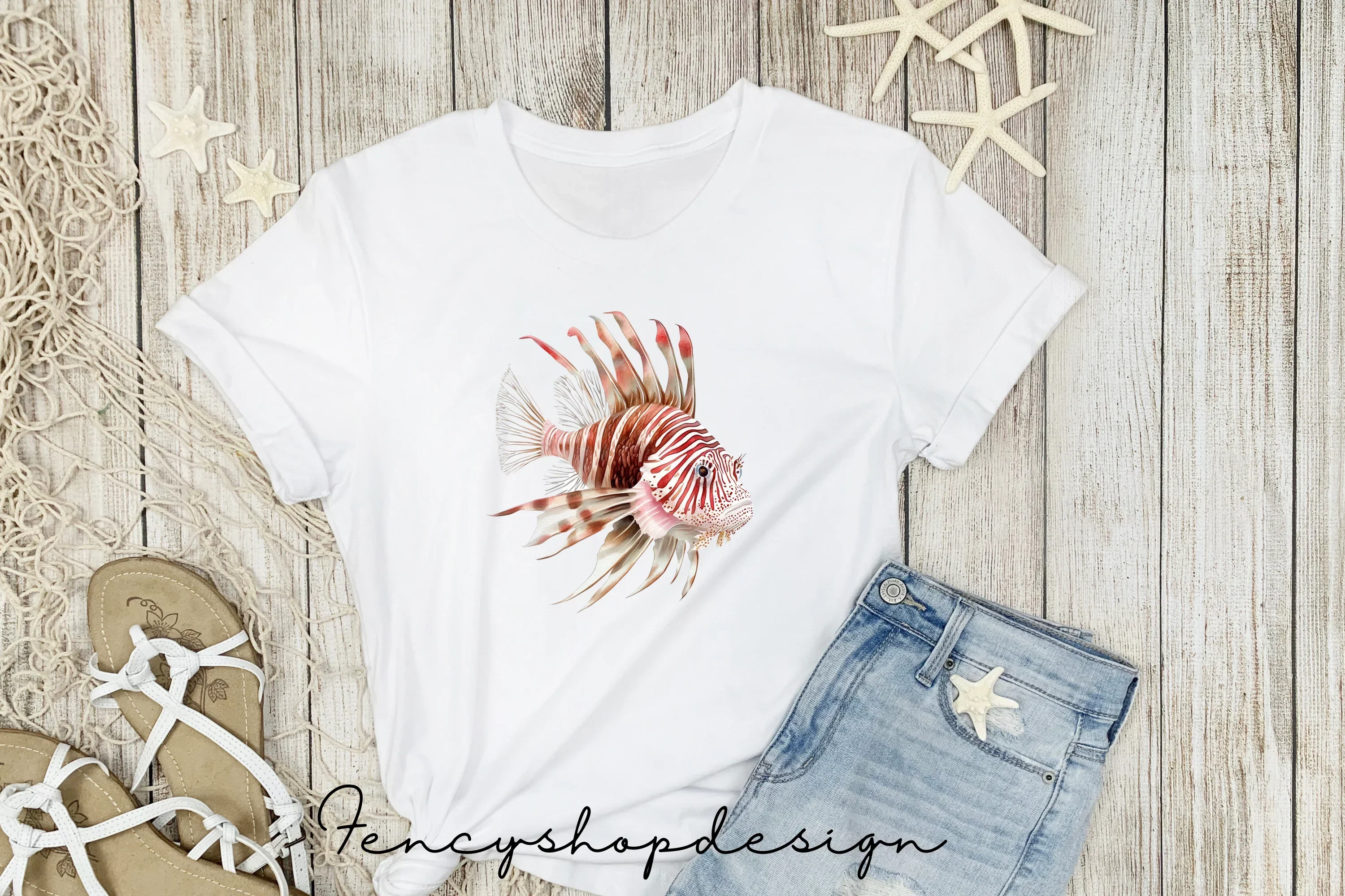 Colorful Lionfish Aquatic Creature Clipart Bundle - Image 4