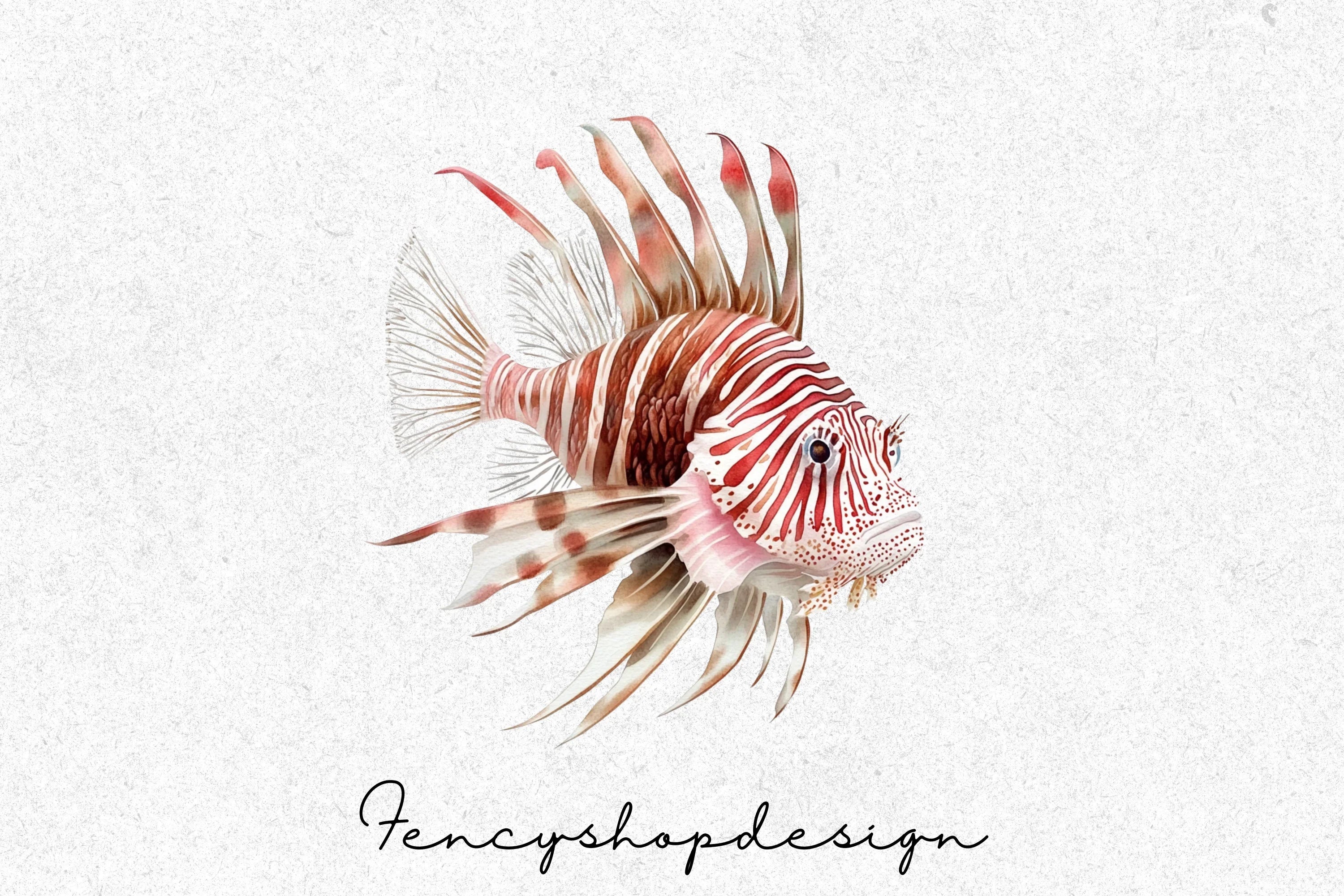 Colorful Lionfish Aquatic Creature Clipart Bundle - Image 7
