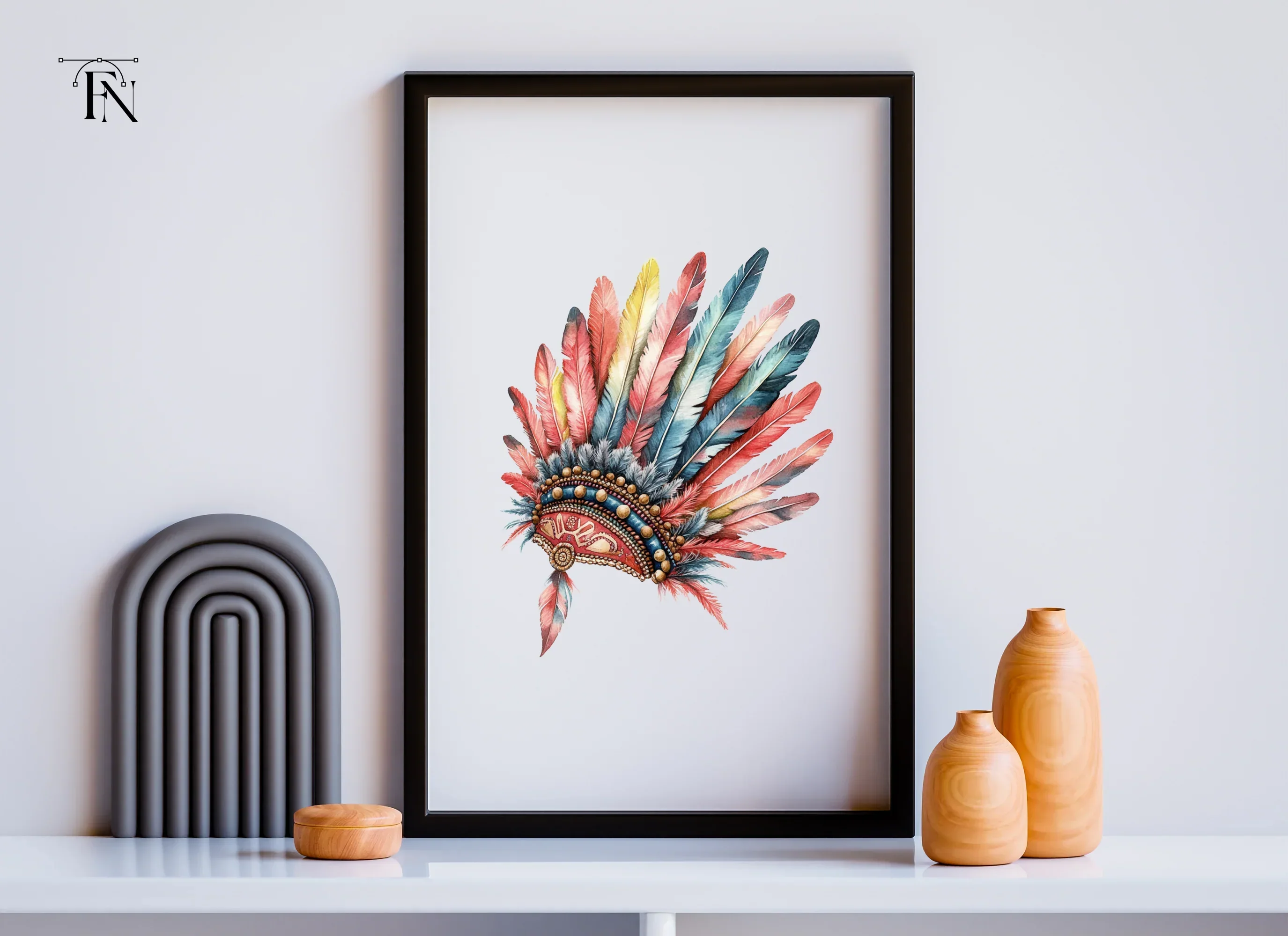 Colorful Native American Headdress Clipart Bundle - Image 6