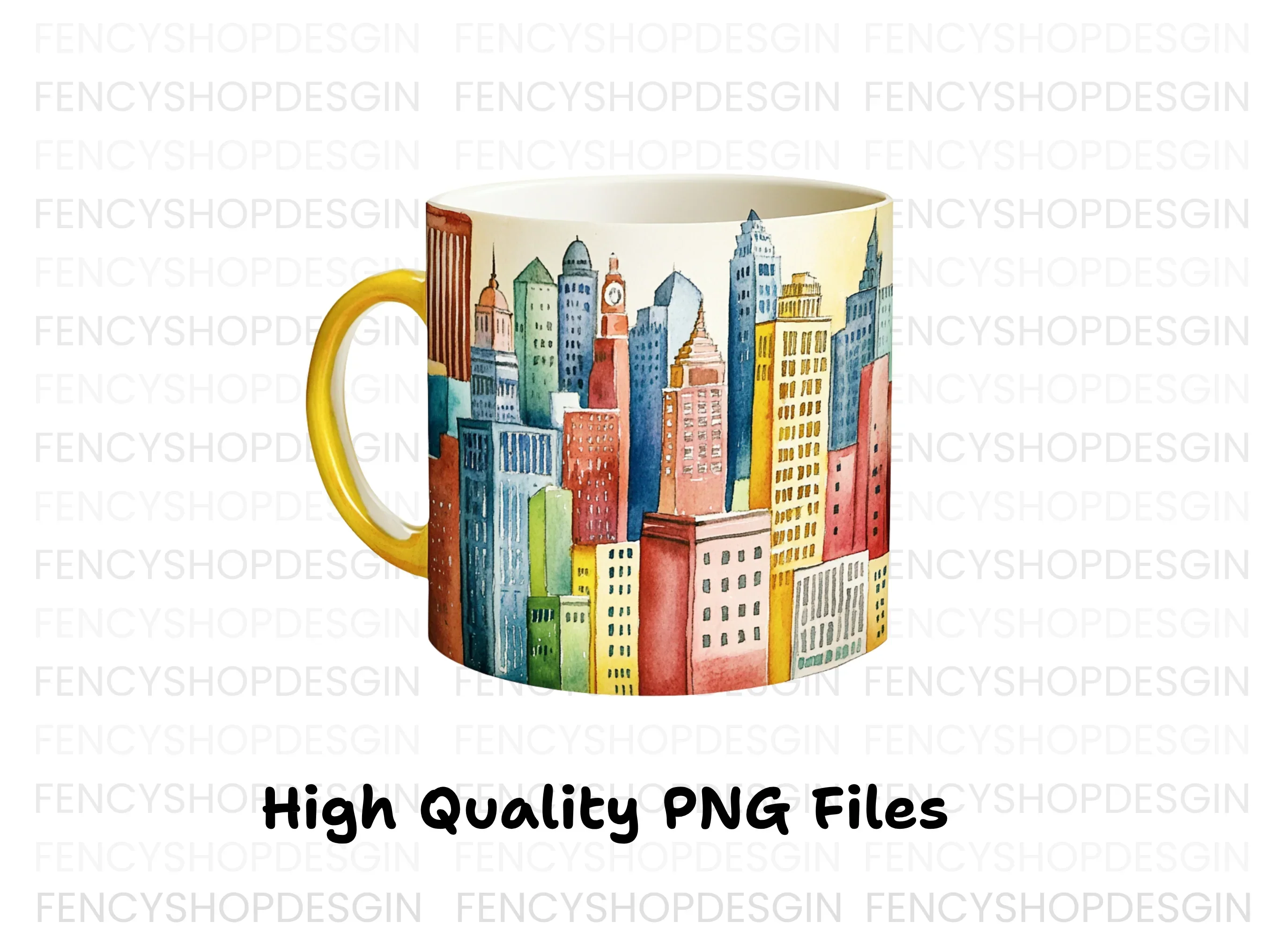 Colorful NYC Skyline Mugs Clipart Bundle - Image 3