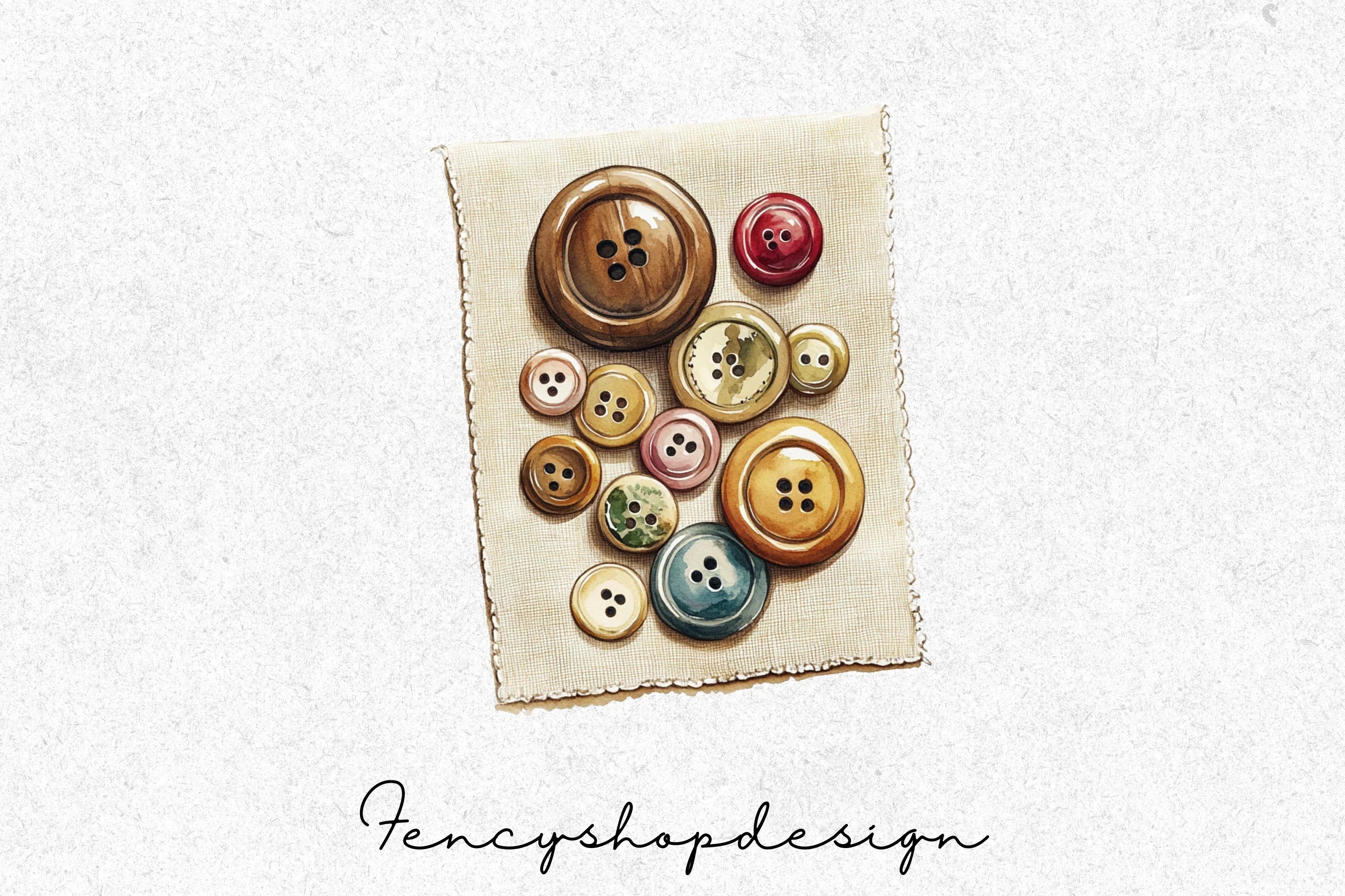 Colorful Pastel Shapes Buttons Clipart Bundle - Image 4