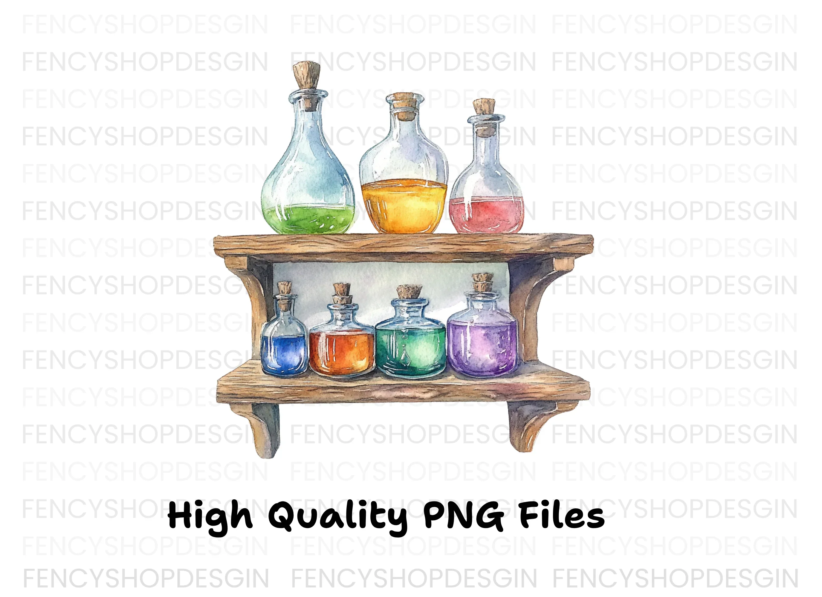 Colorful Potion Bottles Clipart Bundle - Image 4