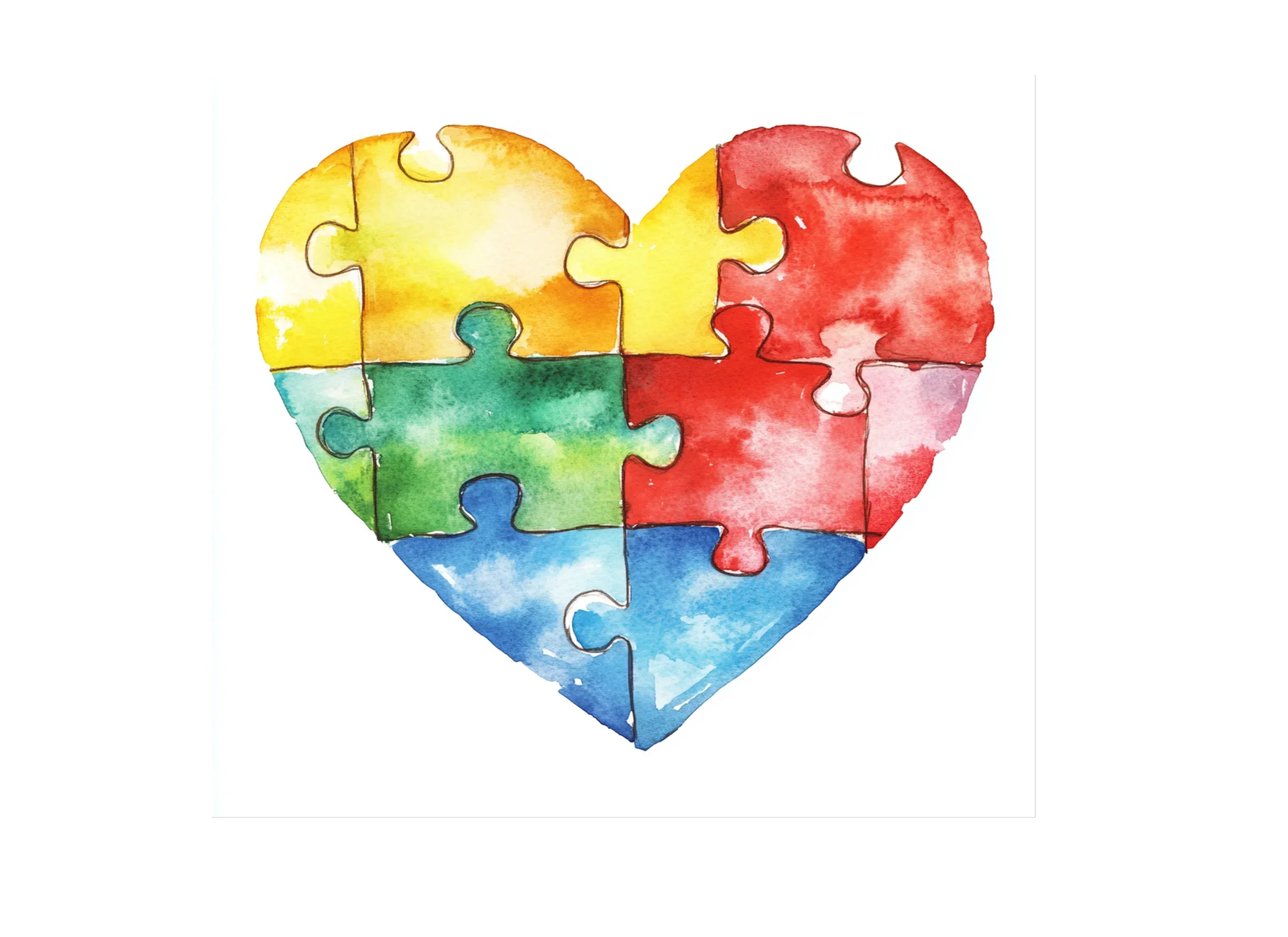 Colorful Puzzle Heart Clipart Bundle - Image 3