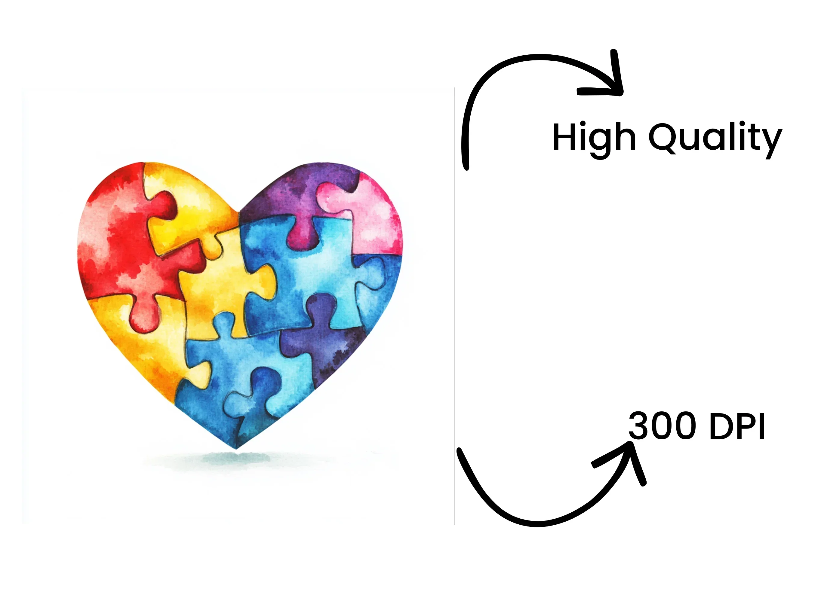 Colorful Puzzle Heart Clipart Bundle - Image 4