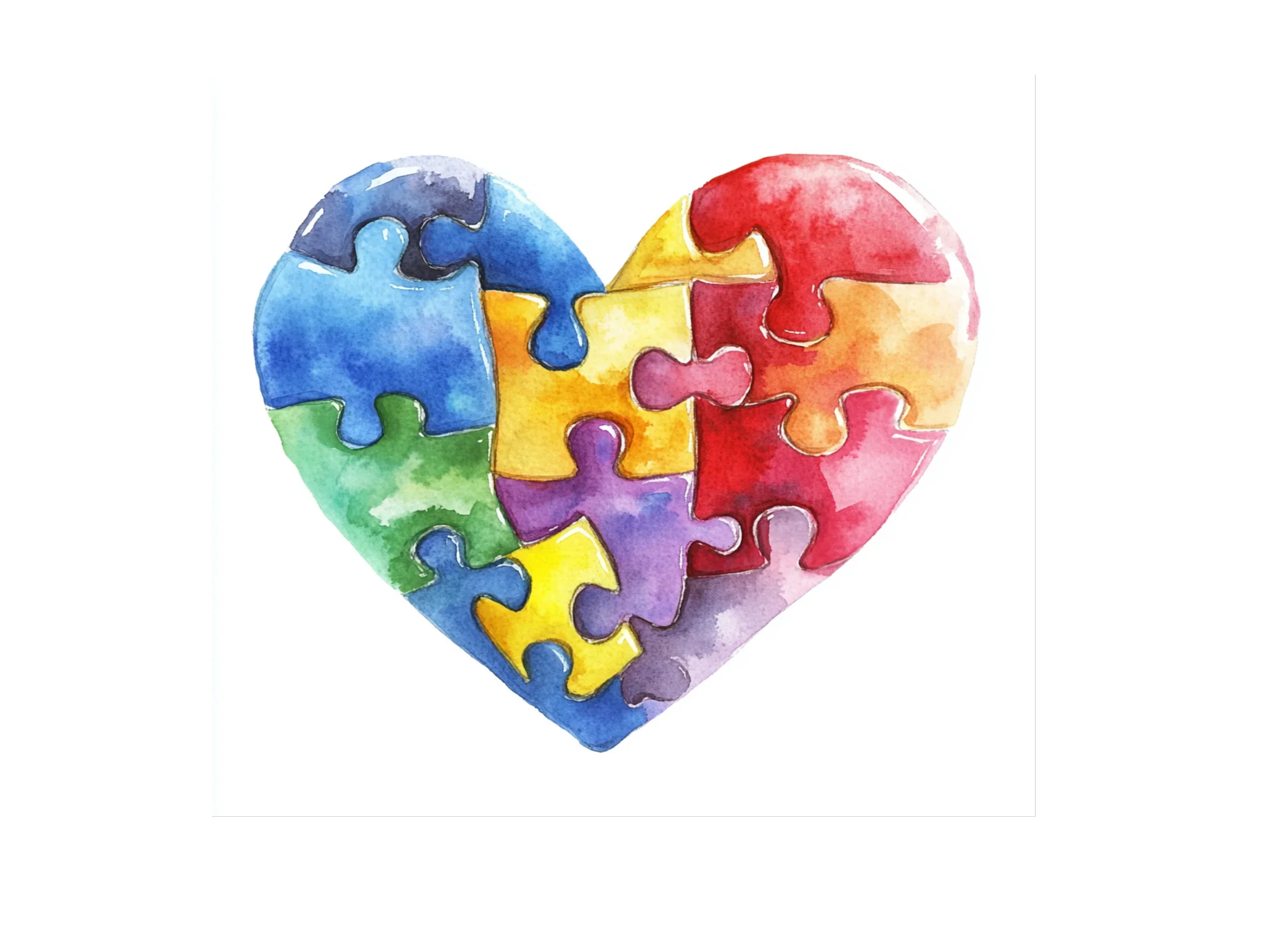 Colorful Puzzle Heart Clipart Bundle - Image 3