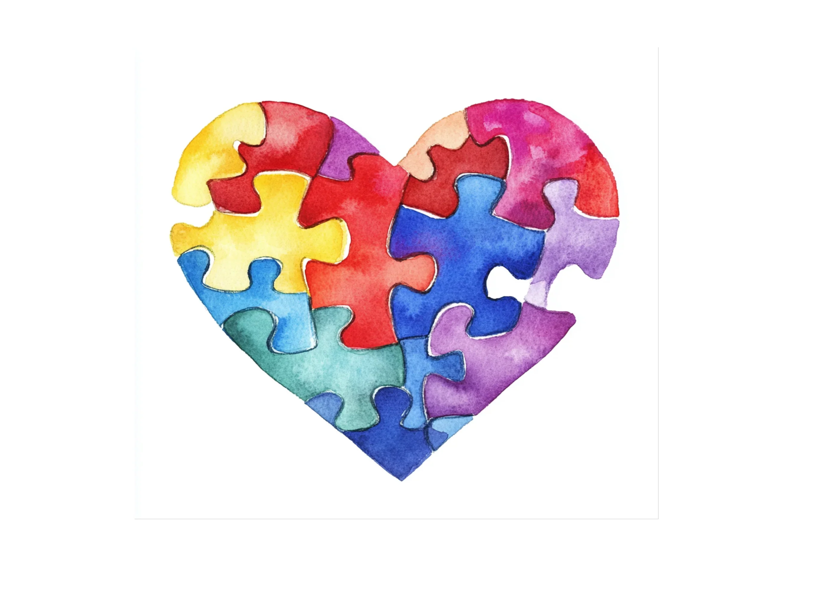 Colorful Puzzle Heart Clipart Bundle - Image 3