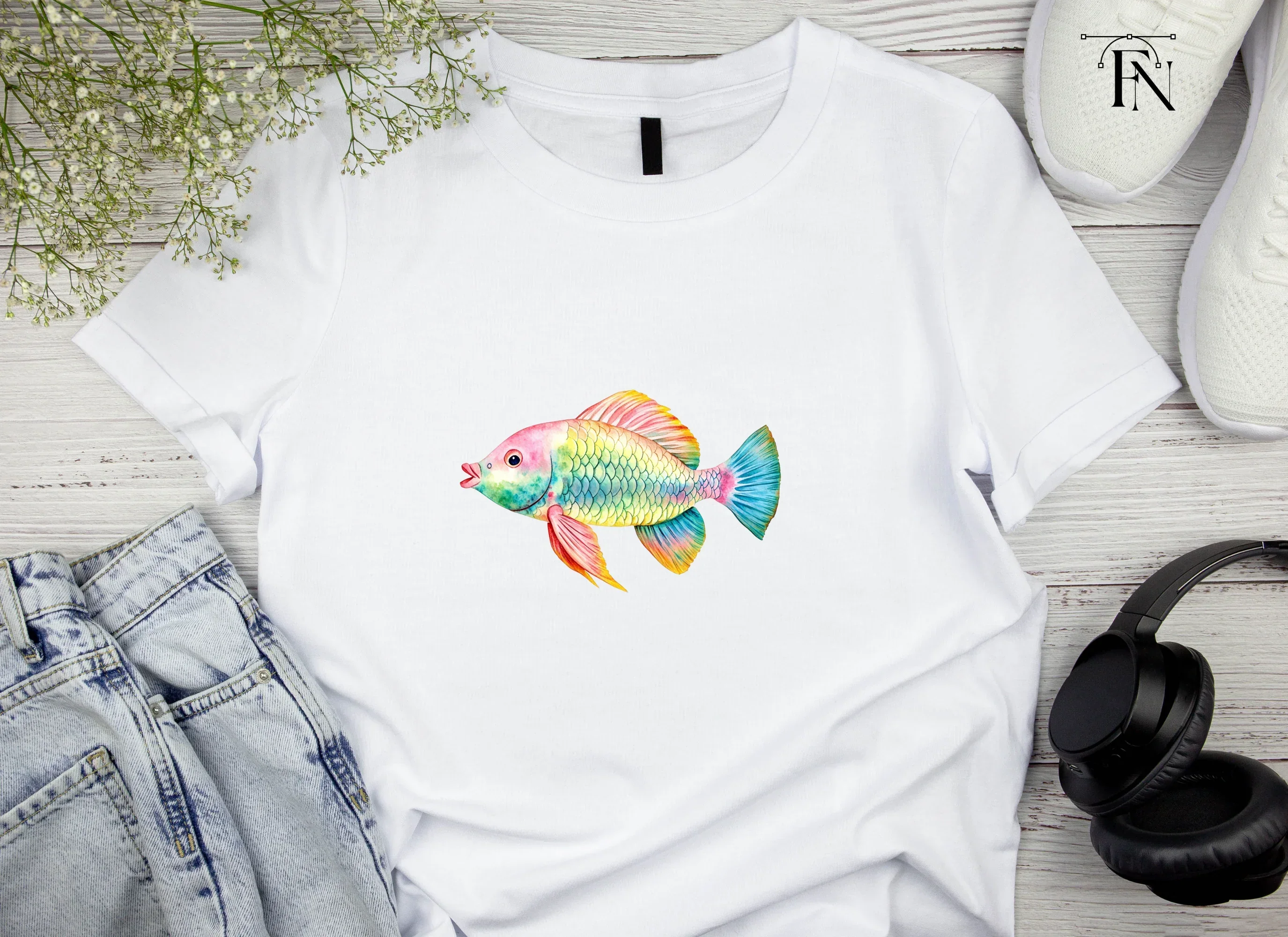 Colorful Rainbow Fish Clipart Bundle - Image 4