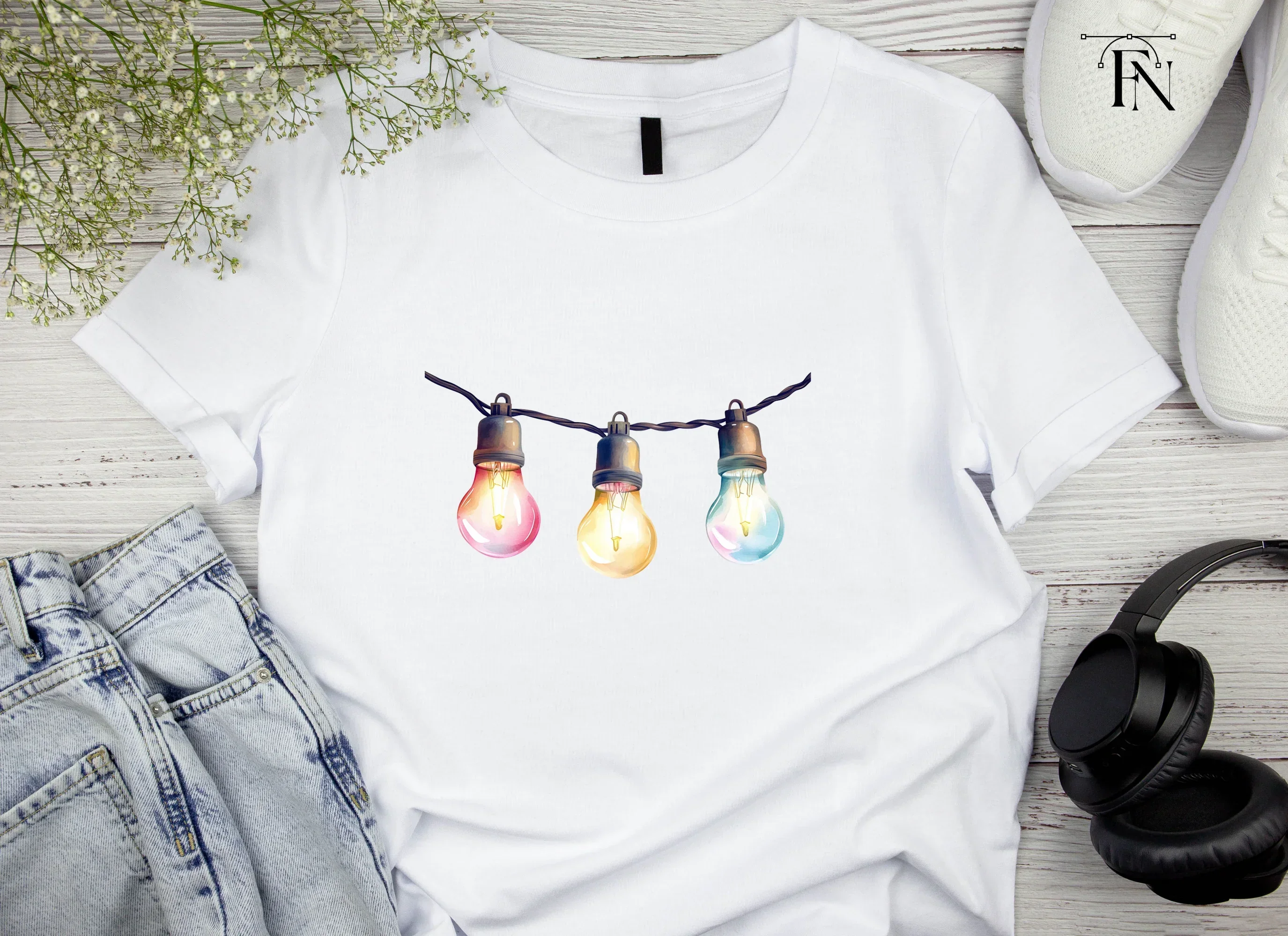 Colorful String Lights Clipart Bundle - Image 4