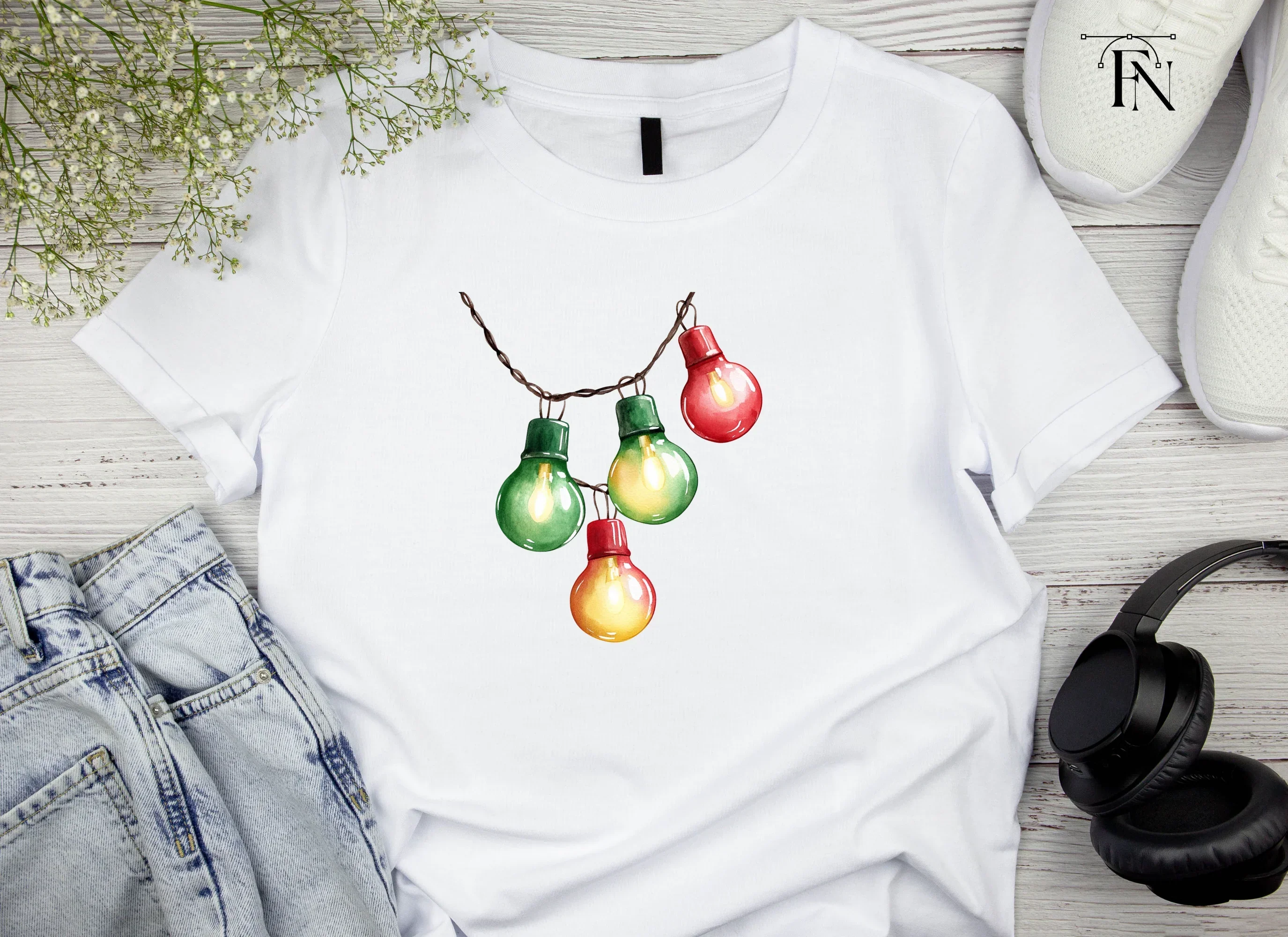 Colorful String Lights Clipart Bundle - Image 4
