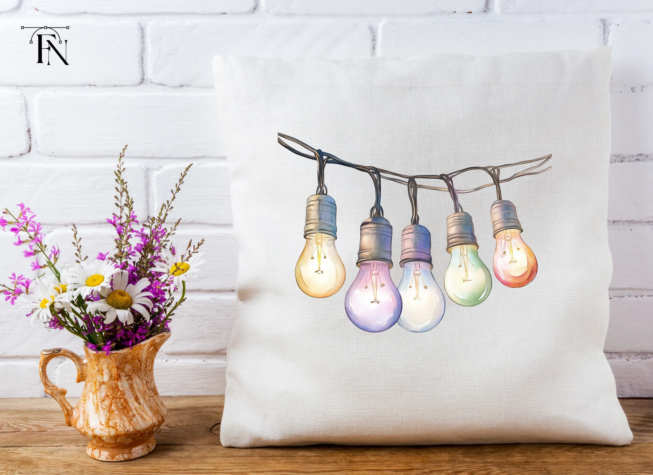 Colorful String Lights Clipart Bundle - Image 5