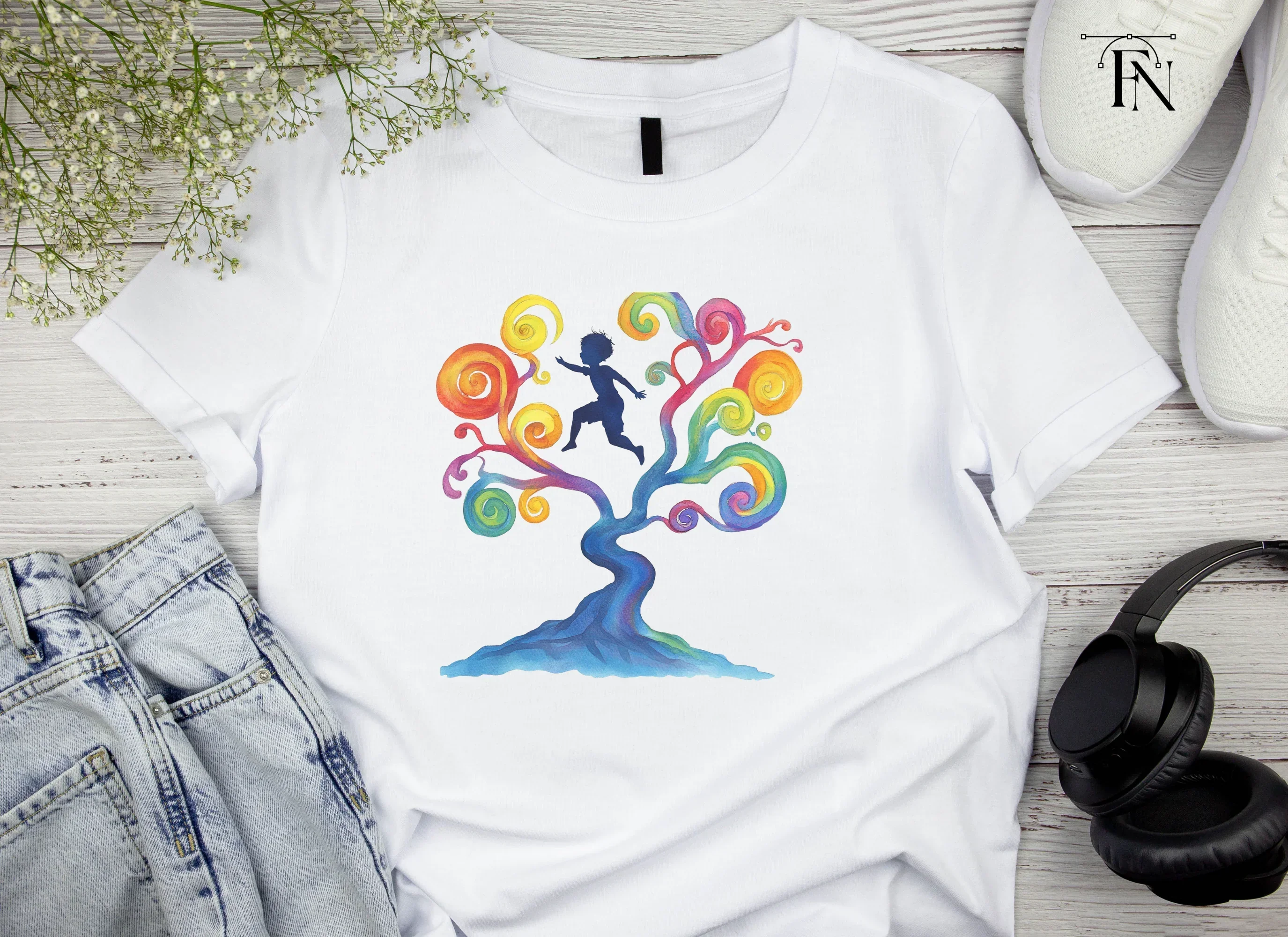 Colorful Swirl Trees Silhouettes Clipart Bundle - Image 5