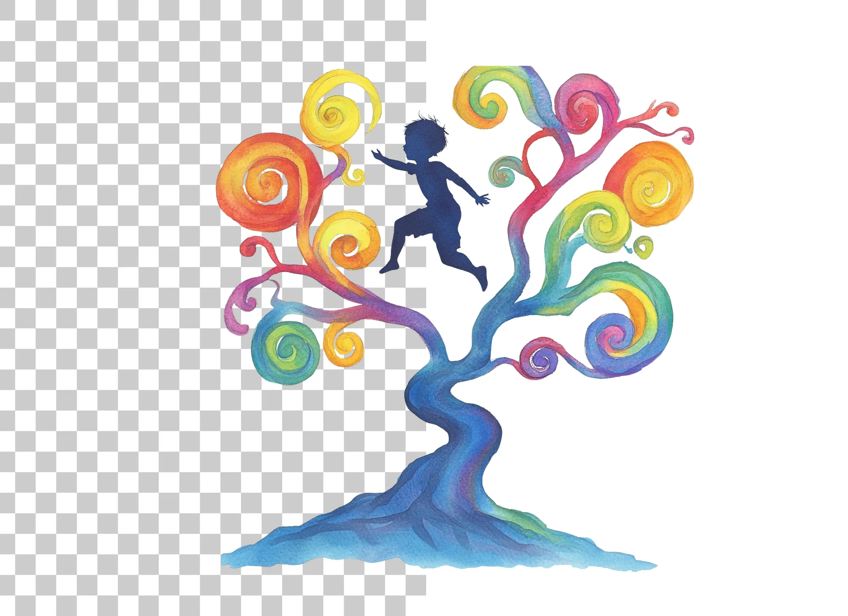 Colorful Swirl Trees Silhouettes Clipart Bundle - Image 6