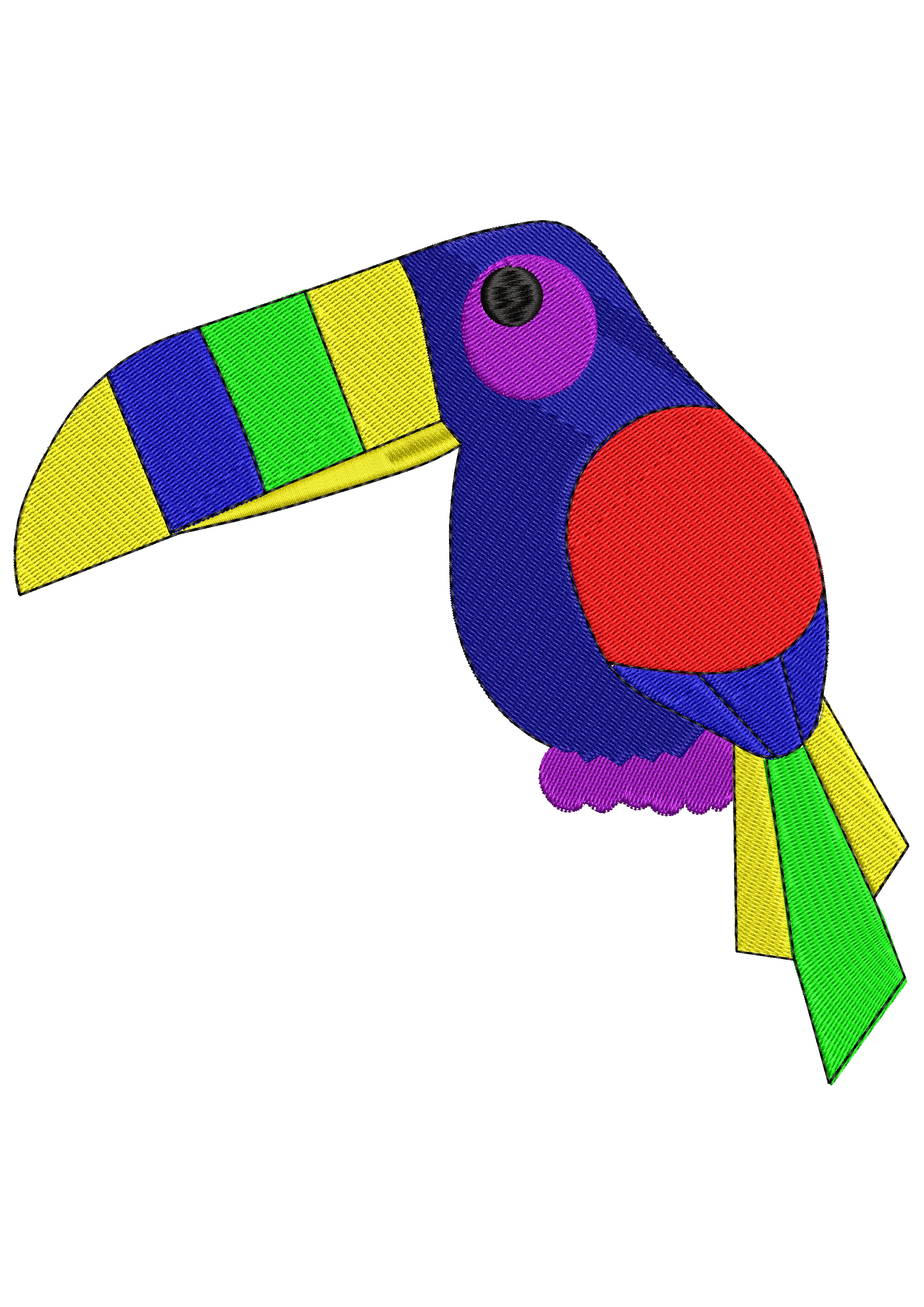 Colour Bird Embroidery Design