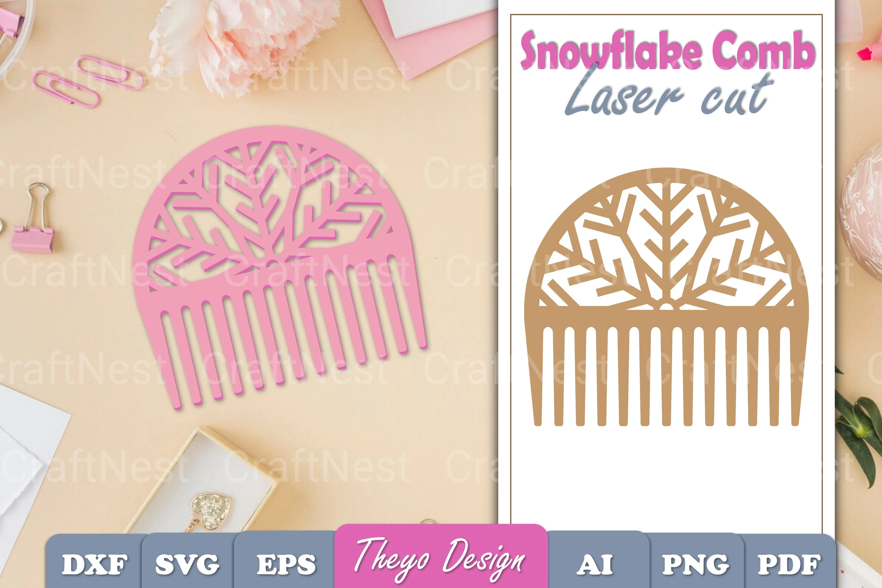 Comb Snowflake SVG Bundle
