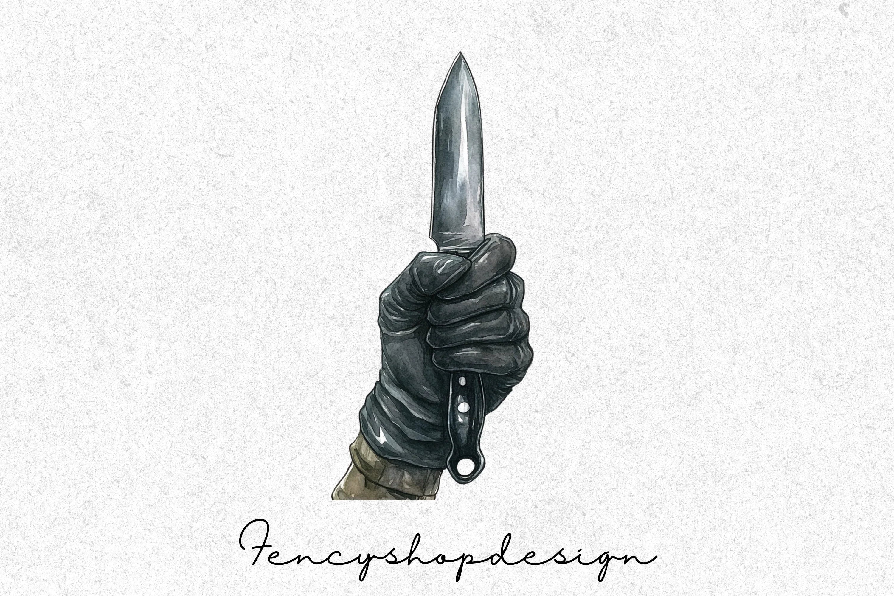 Combat Knife and Dagger Weapon Clipart Bundle - Image 4