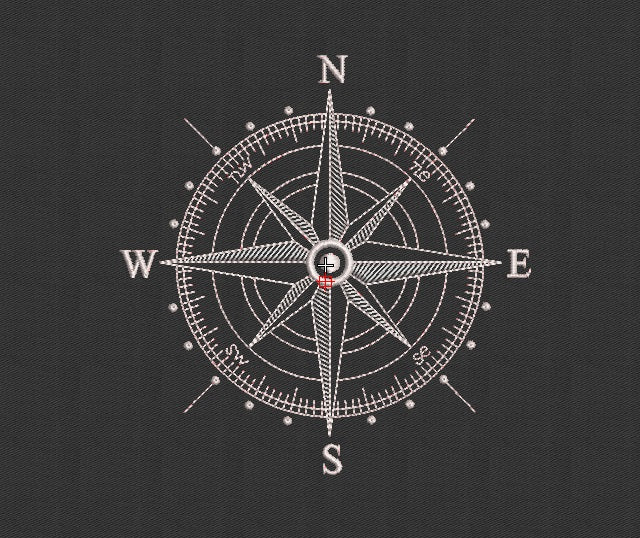 Compass Embroidery Design