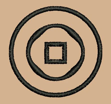 Concentric Circles with Central Square Embroidery Design