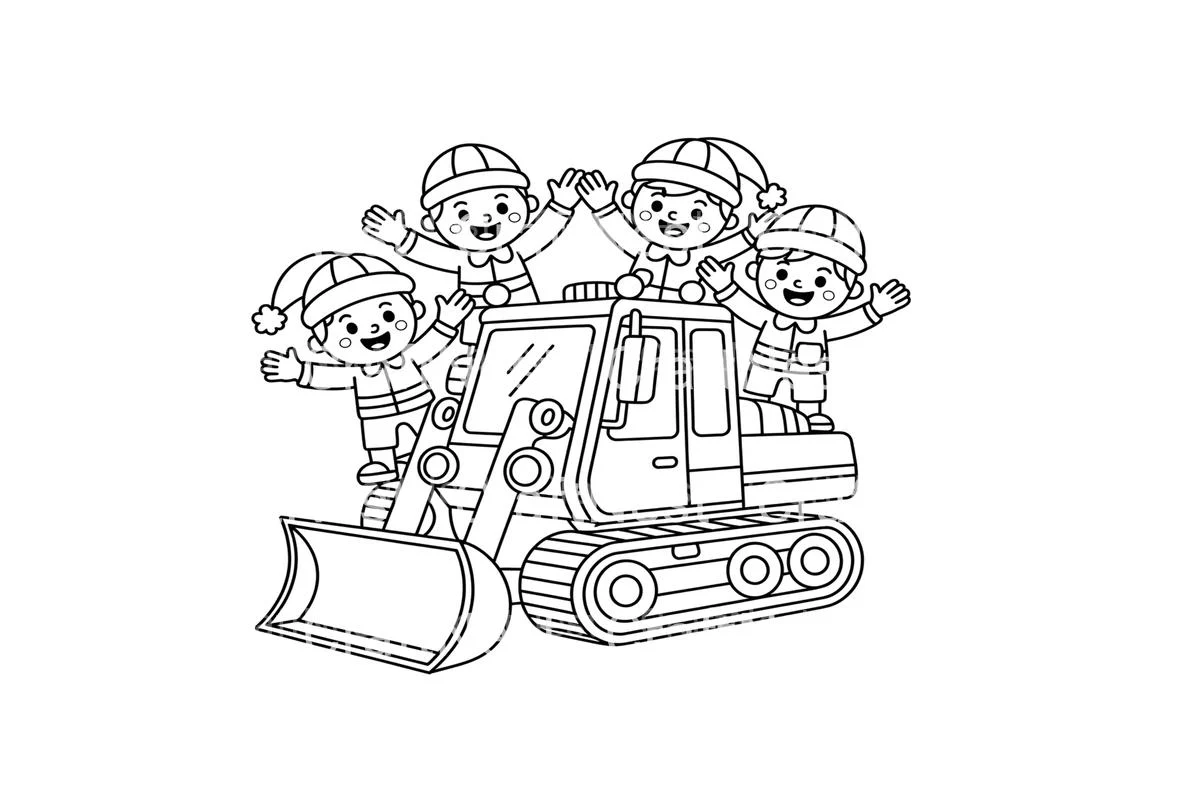 Construction Christmas Fun Coloring Books - Image 2