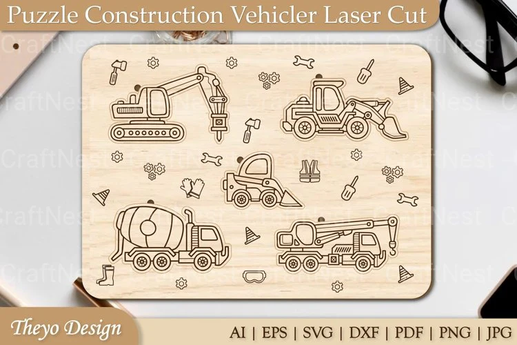Construction Vehicle Puzzle SVG - Image 2
