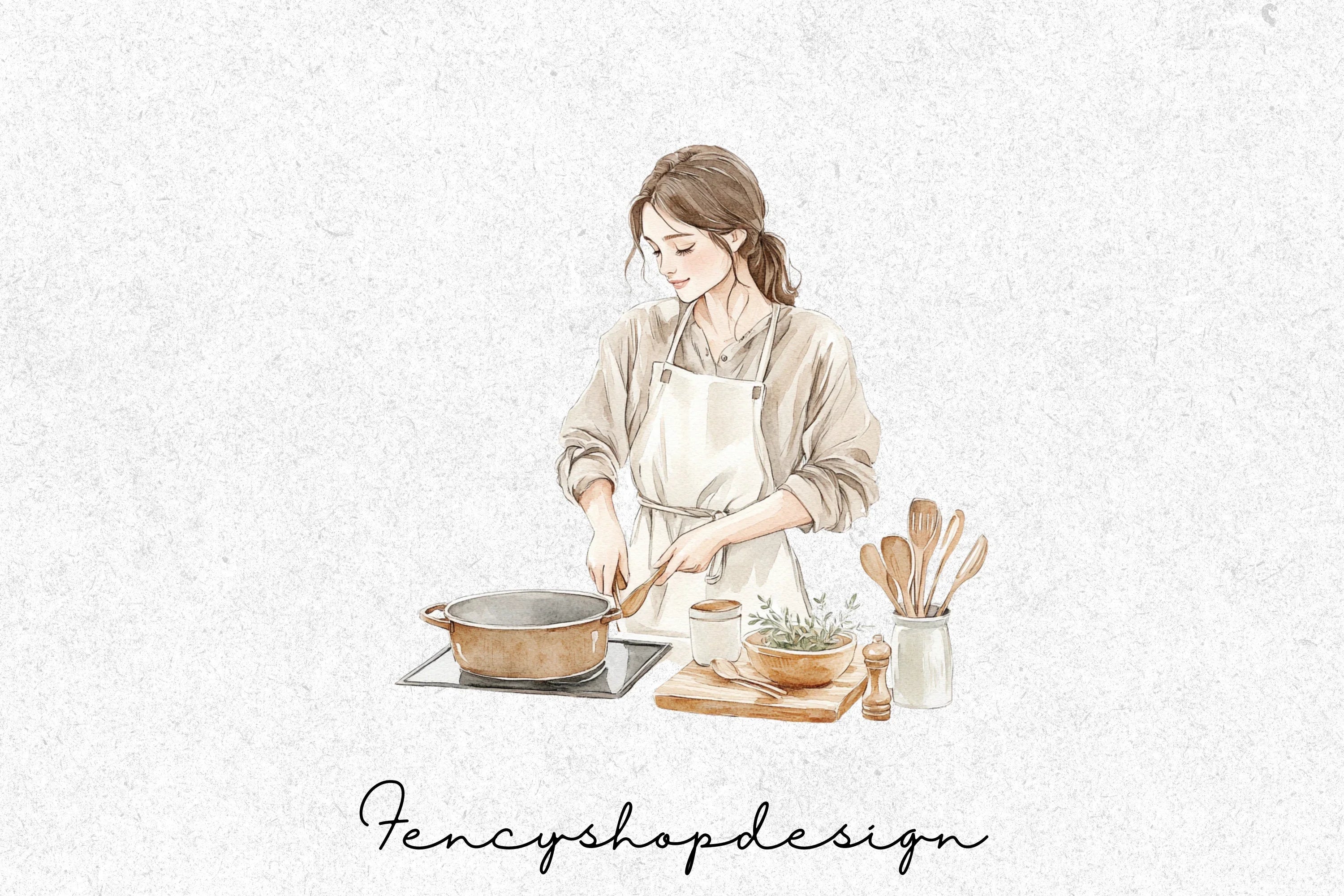 Cooking Women Clipart Bundle - Image 3