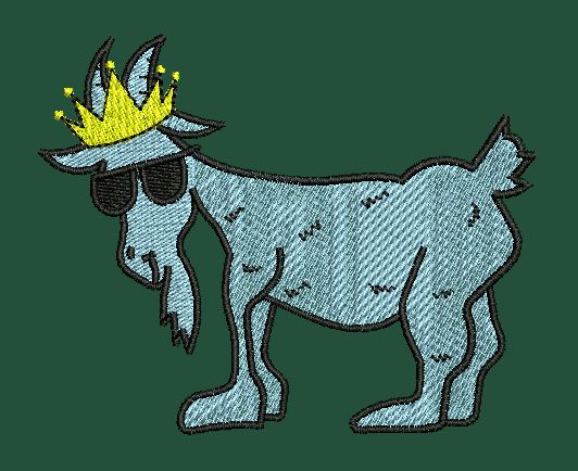 Cool Goat Embroidery Design