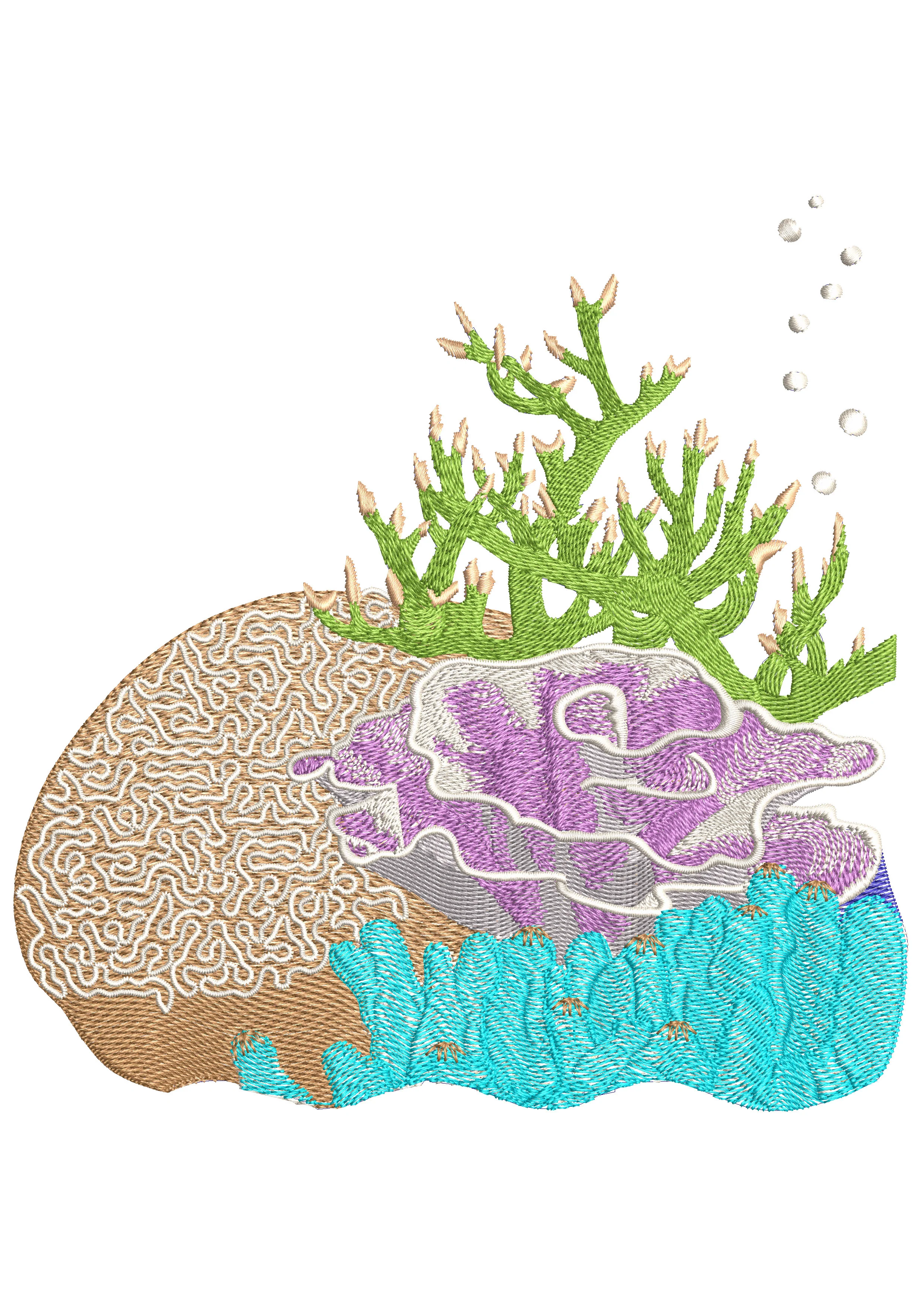 Coral Reef Embroidery Design